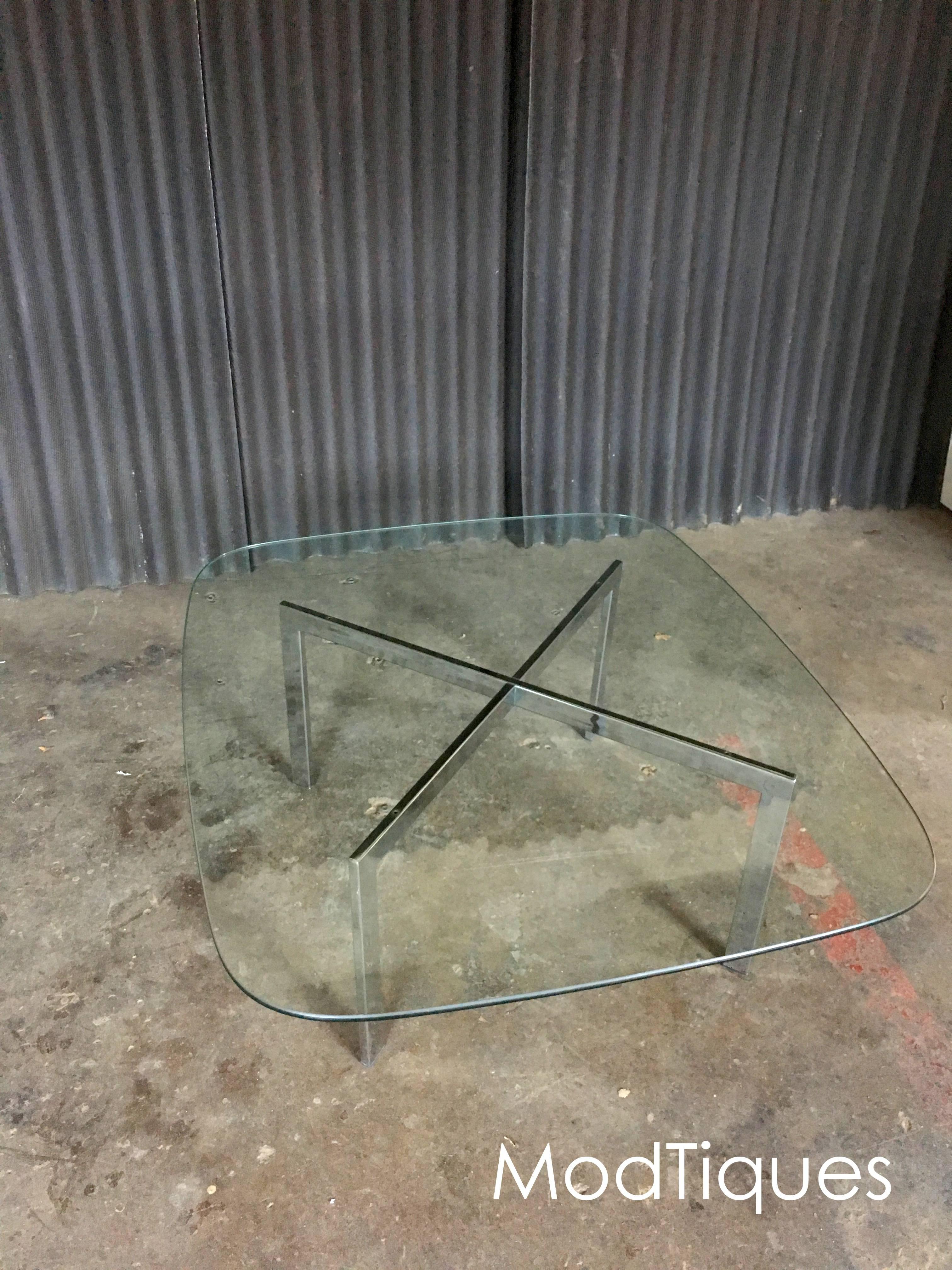 Chrome and Glass Cocktail Table in the style of Mies Van Der Rohe 7