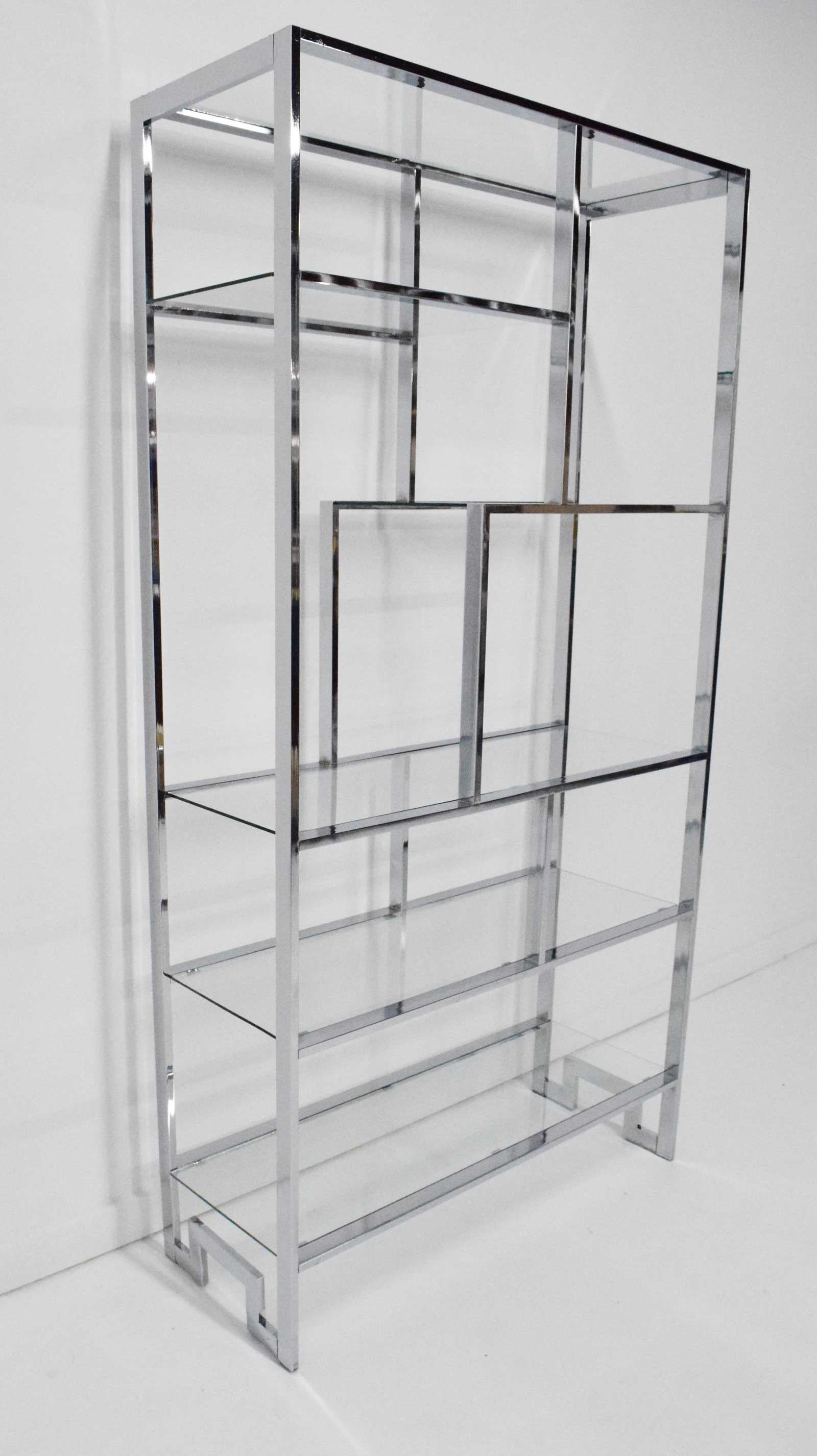 Mid-Century Modern Design Institute America Chrome and Glass Étagère For Sale