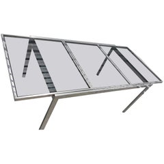 Milo Baughman Chrome and Smoke Glass Dining Table