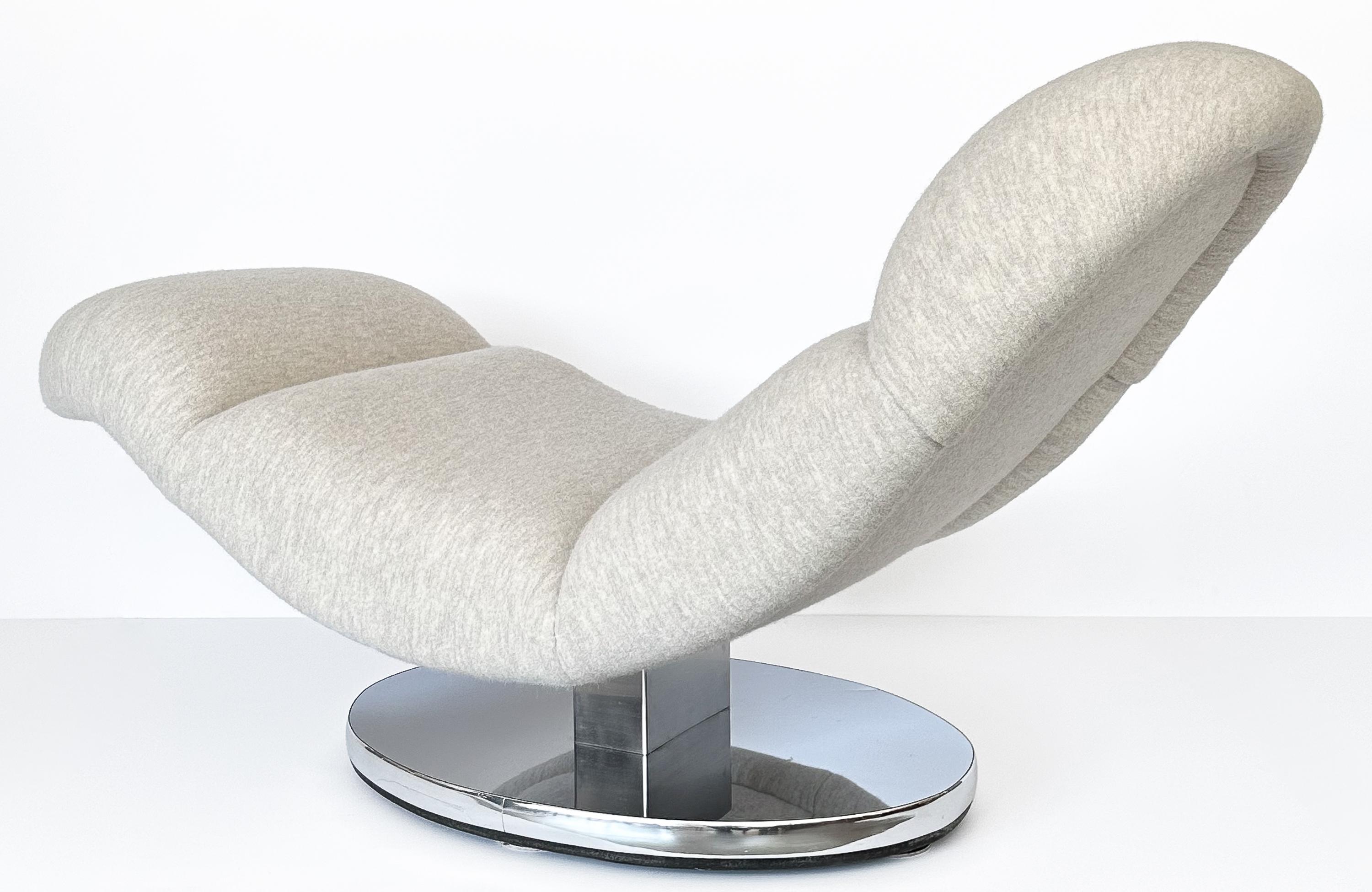 Milo Baughman Chrome Base Rocking Wave Chaise 6