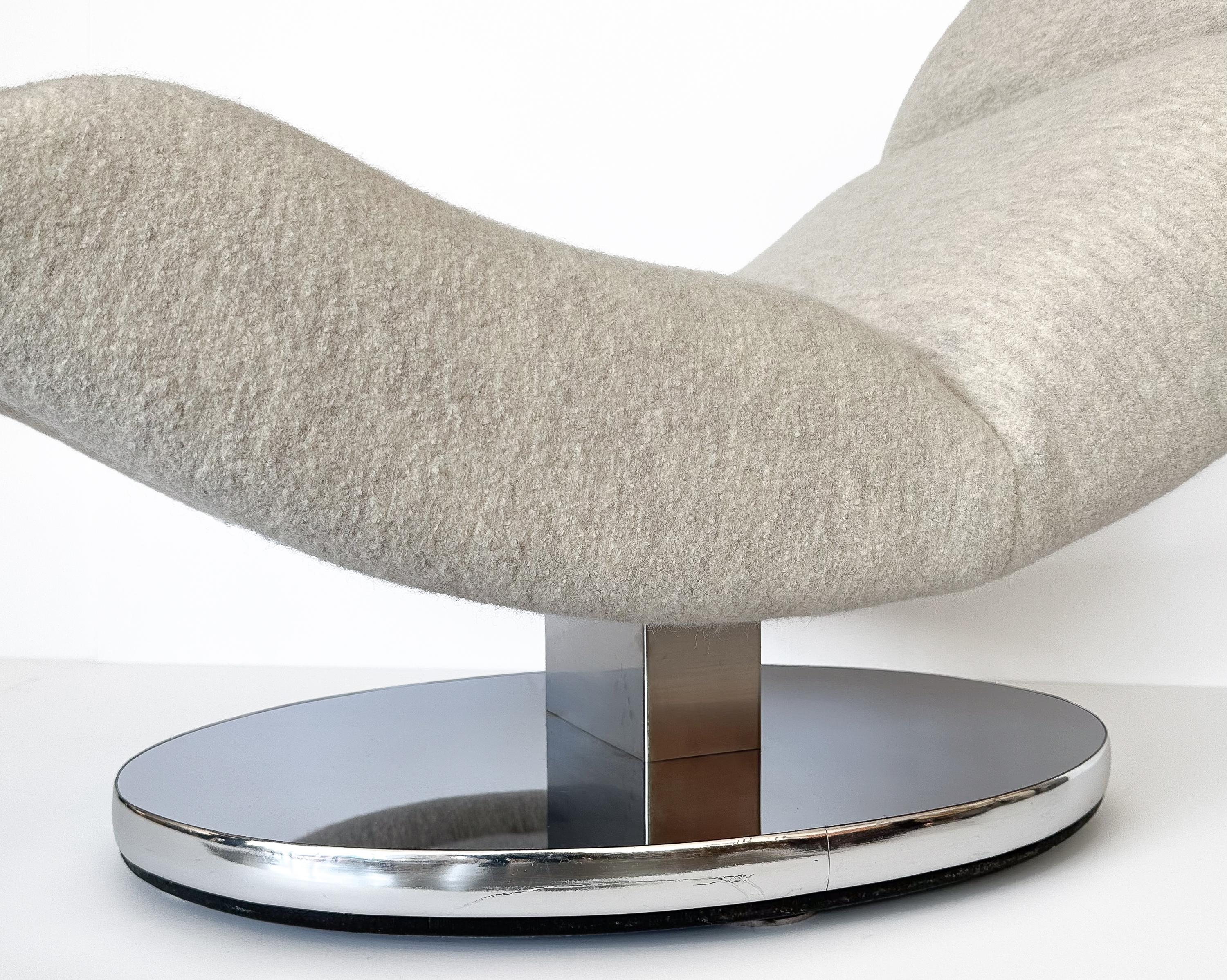 Milo Baughman Chrome Base Rocking Wave Chaise 7