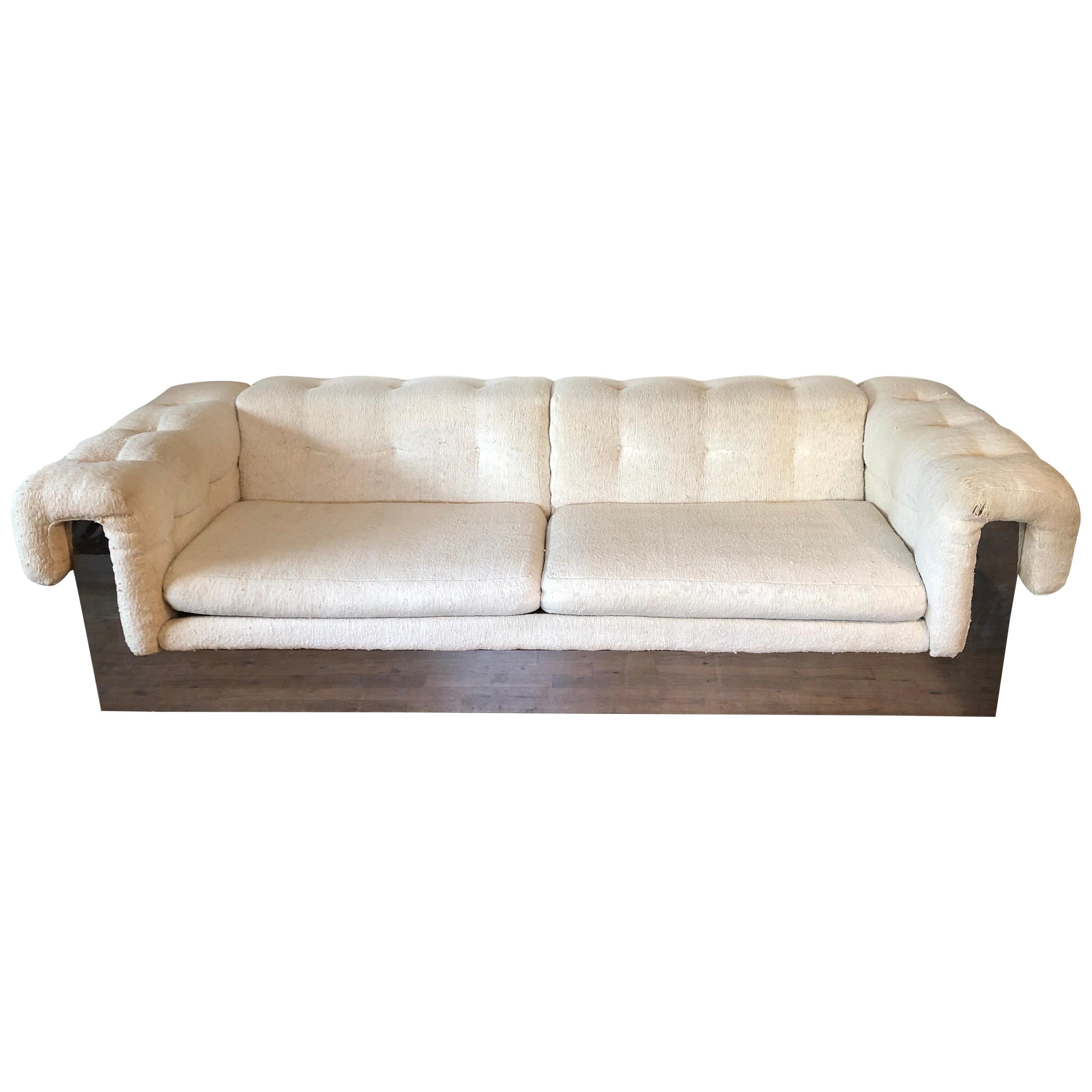 Milo Baughman Chrome Based Sofa For Sale