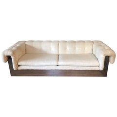 Retro Milo Baughman Chrome Based Sofa