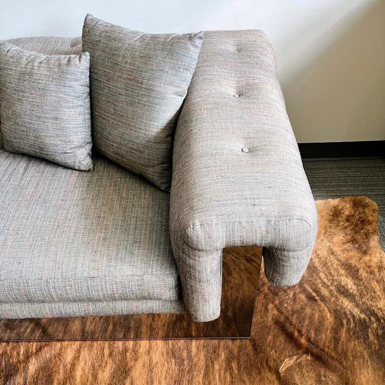 Milo Baughman for Thayer Coggin Chrome Case Tufted Sofa For Sale 2