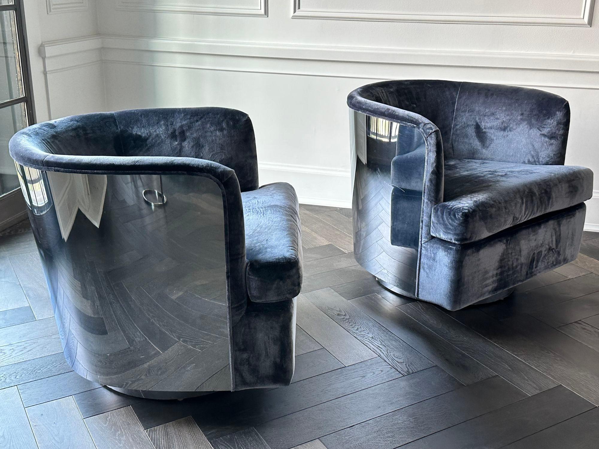 Mohair Chaise pivotante Milo Baughman pour Thayer Coggin, 1960 en vente