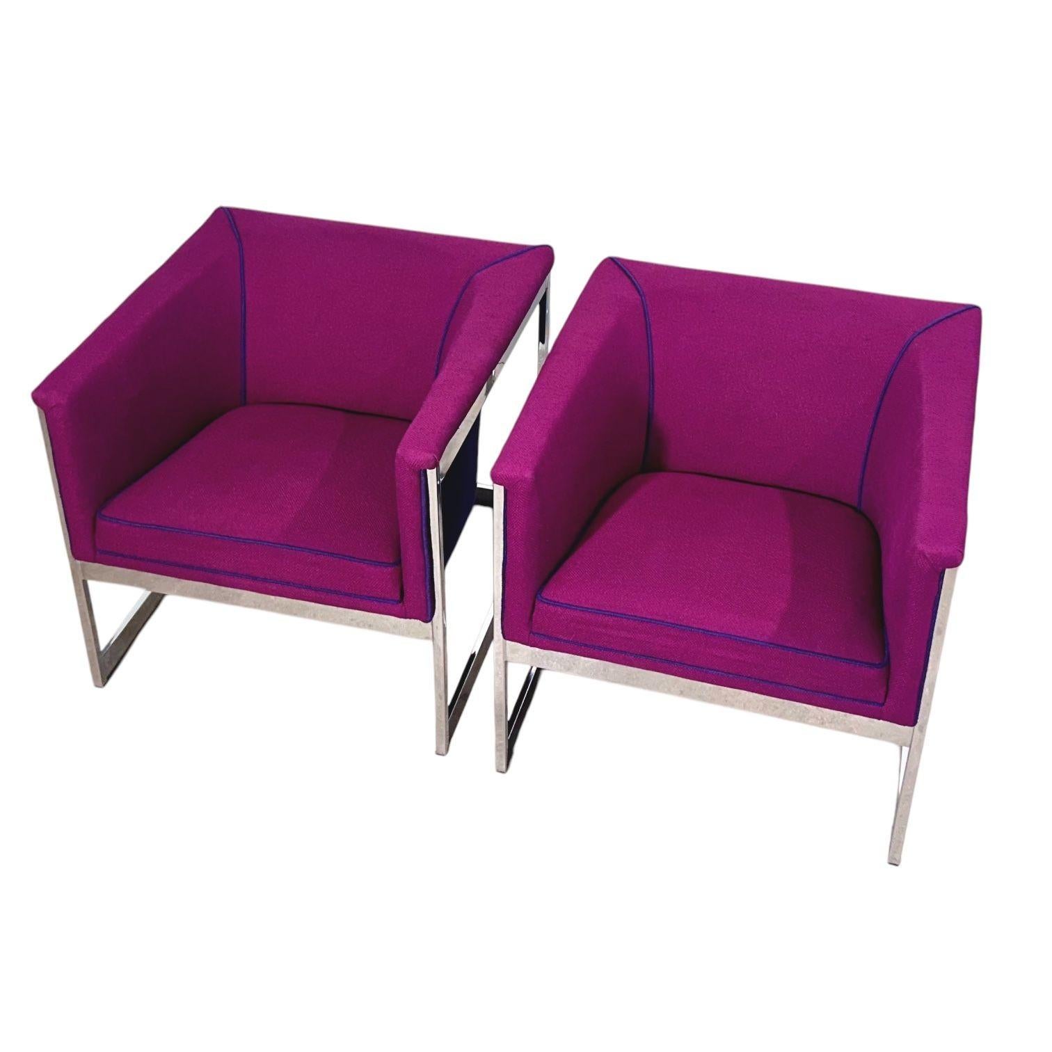 Mid-Century moderno Sedie a cubo in cromo di Milo Baughman, 1960 in vendita