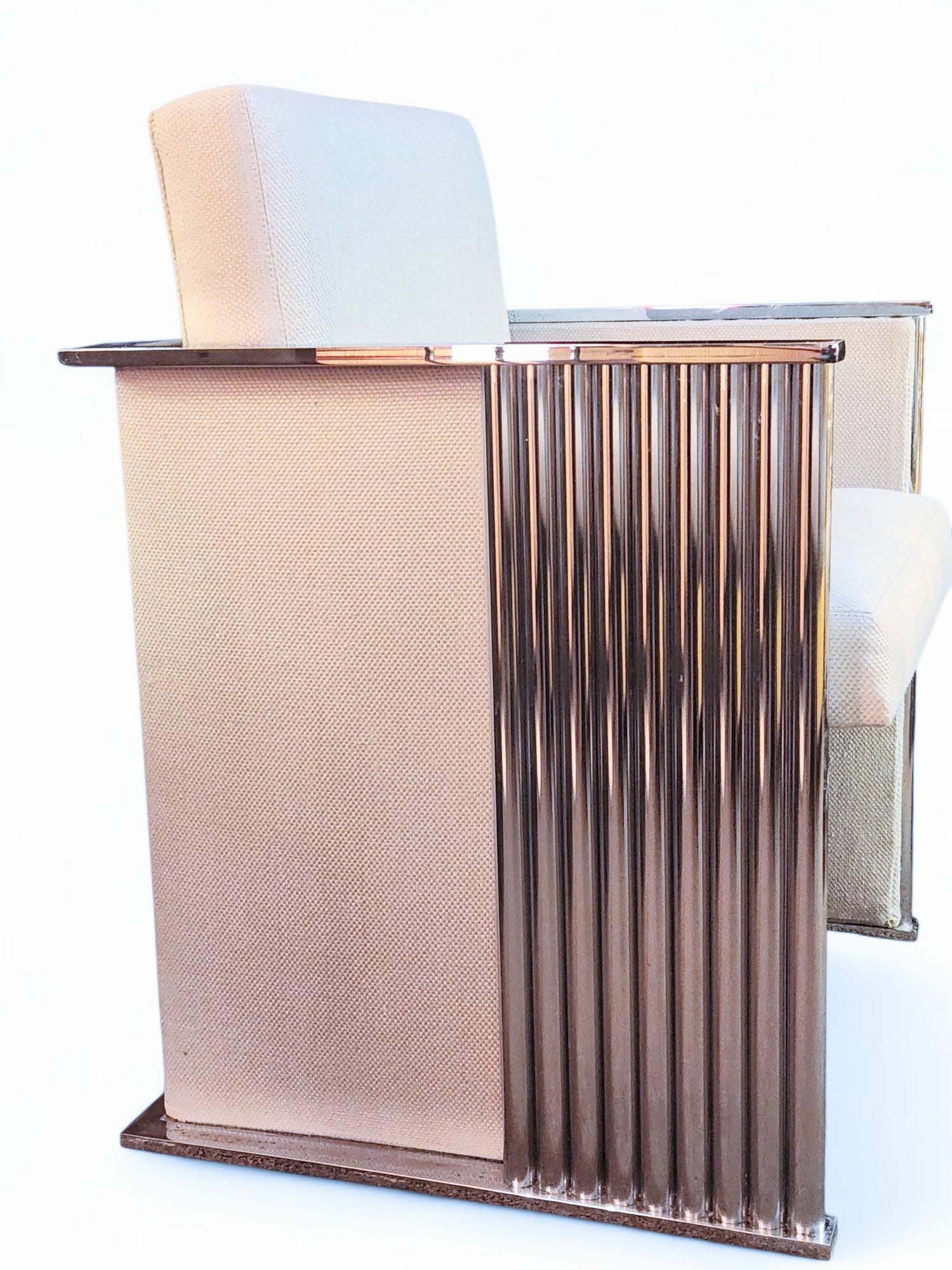 Silla de salón cúbica cromada Milo Baughman Thayer Coggin Años 1970 en venta 7