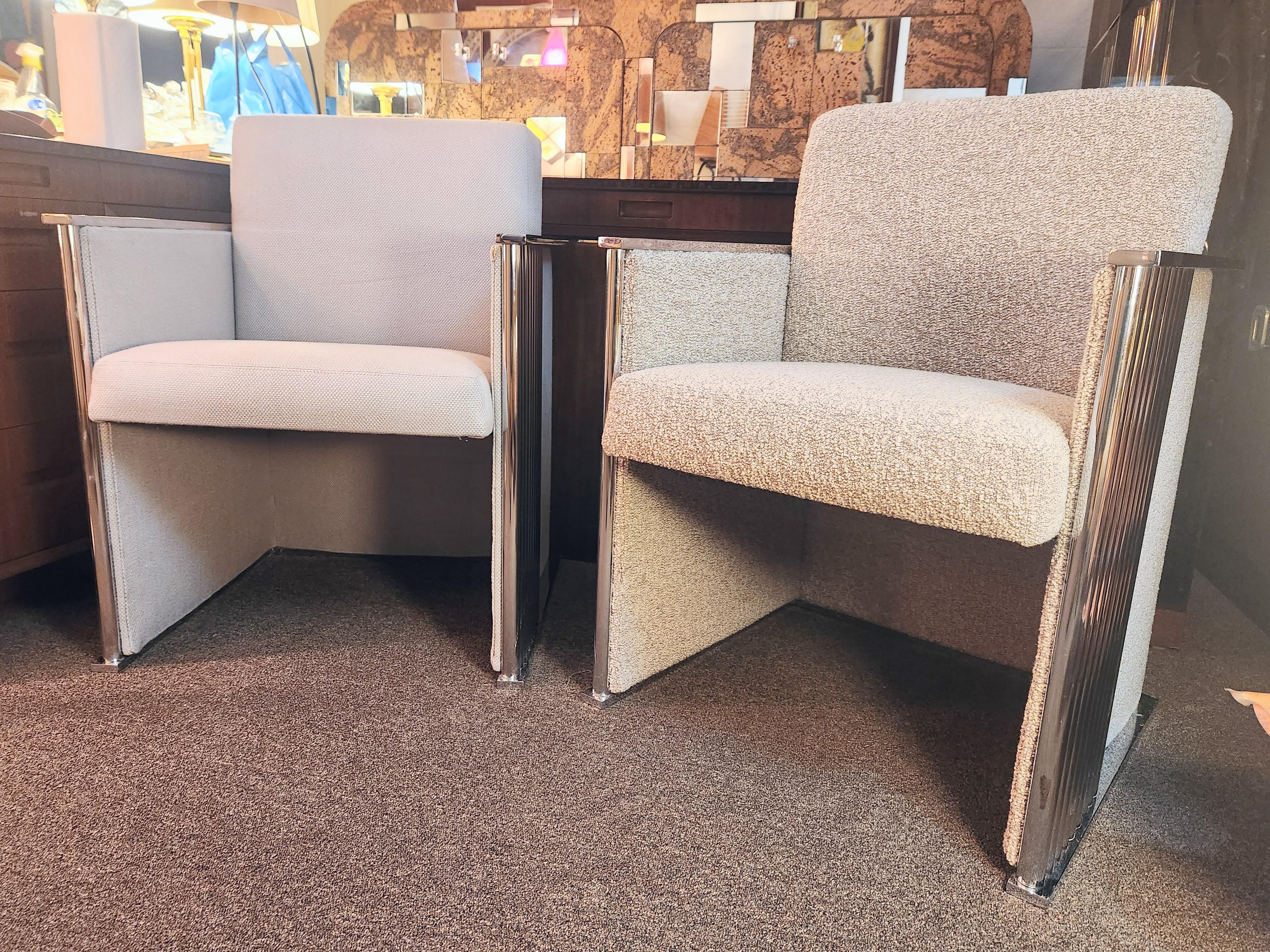 Silla de salón cúbica cromada Milo Baughman Thayer Coggin Años 1970 en venta 8