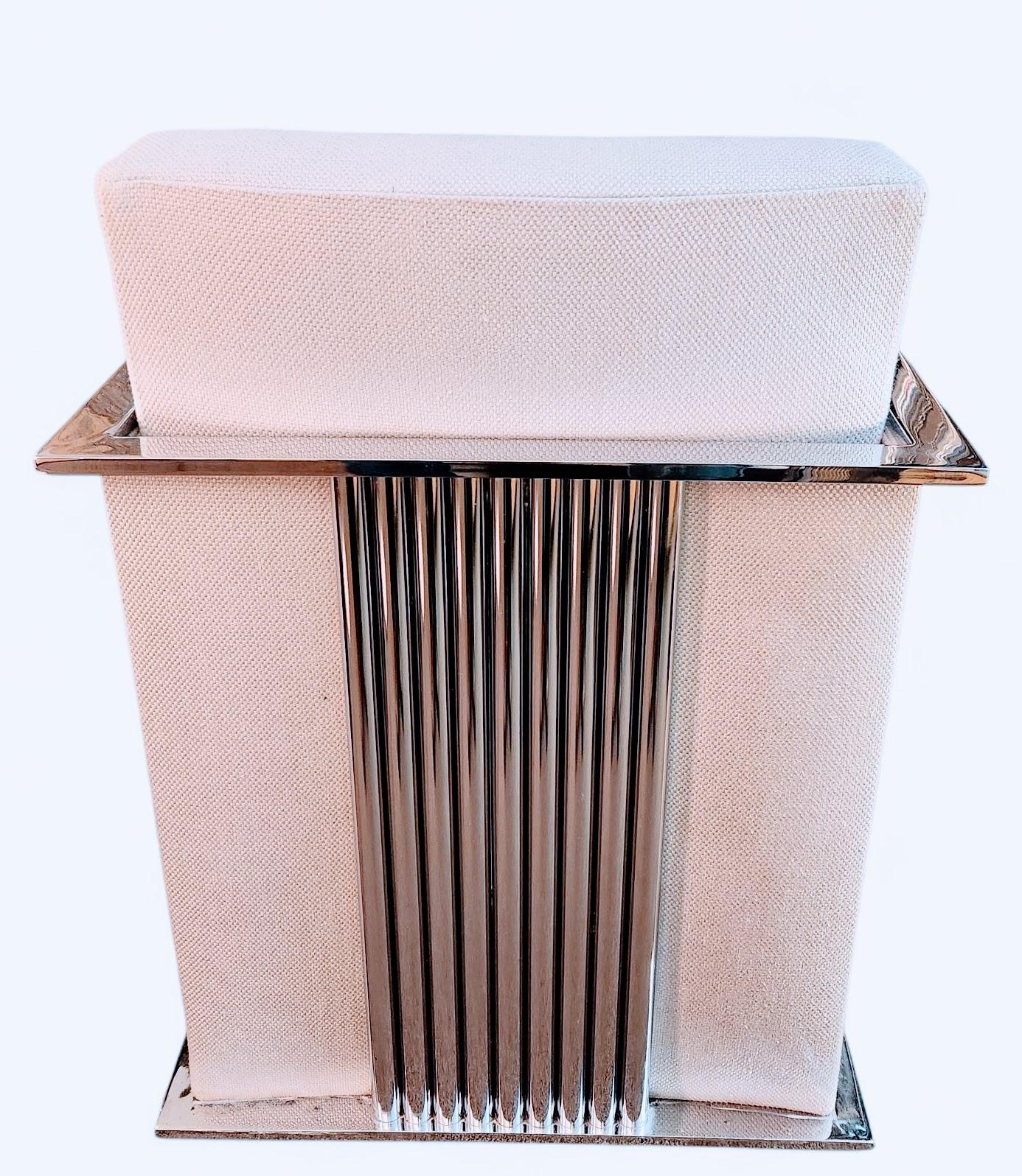 Silla de salón cúbica cromada Milo Baughman Thayer Coggin Años 1970 Moderno de mediados de siglo en venta