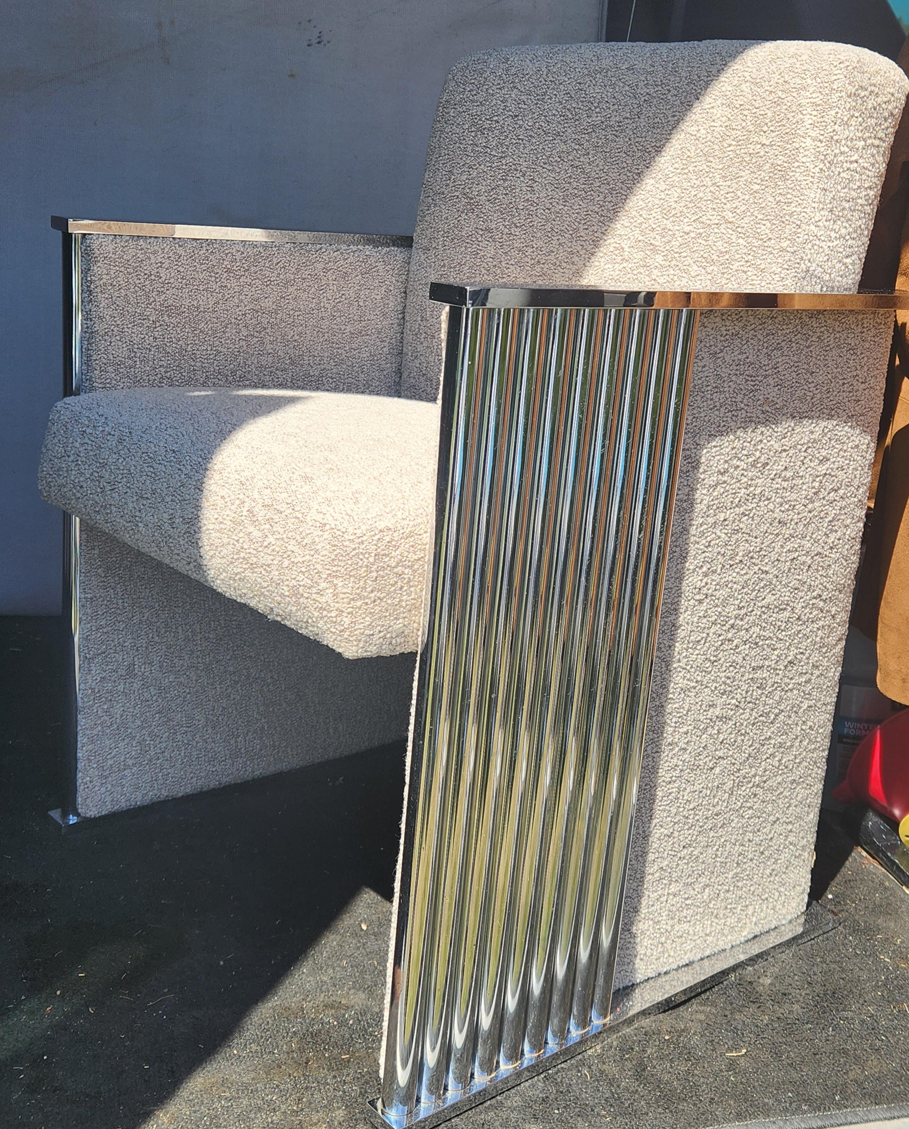 Americano Milo Baughman Chrome Cube Lounge Chair Thayer Coggin anni '1970 in vendita