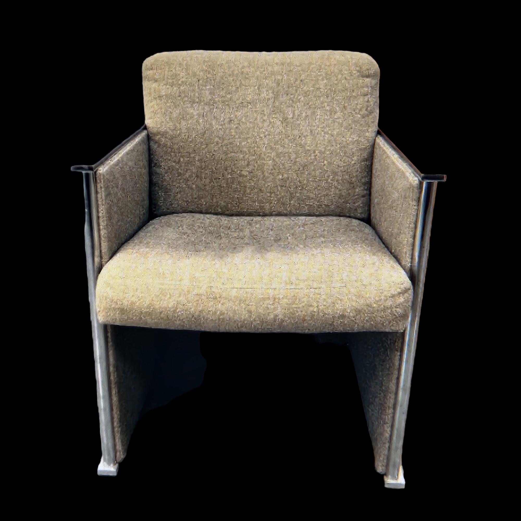Milo Baughman Chrome Cube Lounge Chair Thayer Coggin 1980s For Sale 9