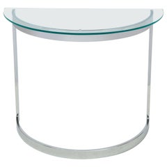 Chrome Demilune Console Table