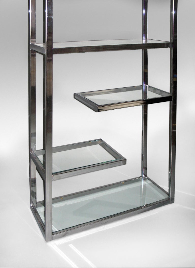 Milo Baughman, Chrome Etagere with Glass Shelves at 1stDibs