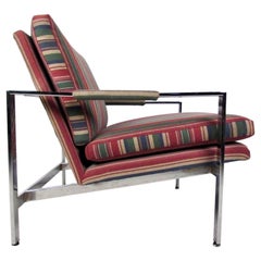 Milo Baughman Chrome Flat Bar Armchair for Thayer Coggin