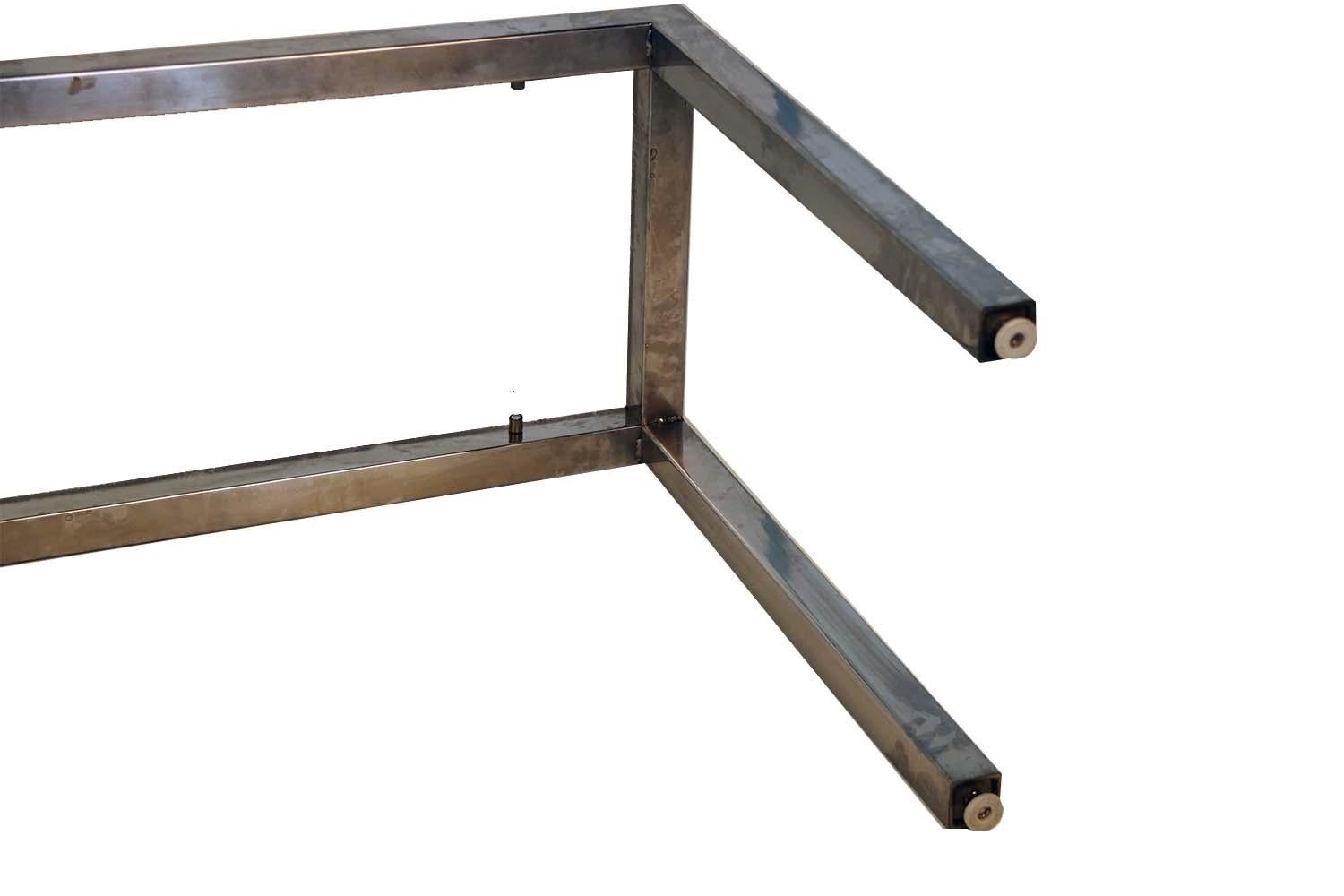 Milo Baughman Chrome Glass Console Table Mid-Century Modern 5