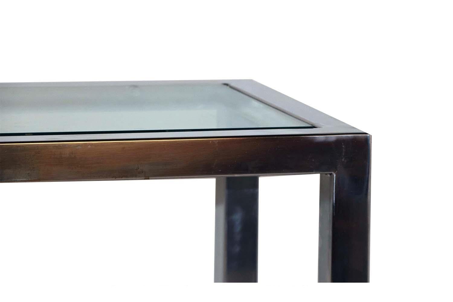 Milo Baughman Chrome Glass Console Table Mid-Century Modern In Good Condition In Baltimore, MD