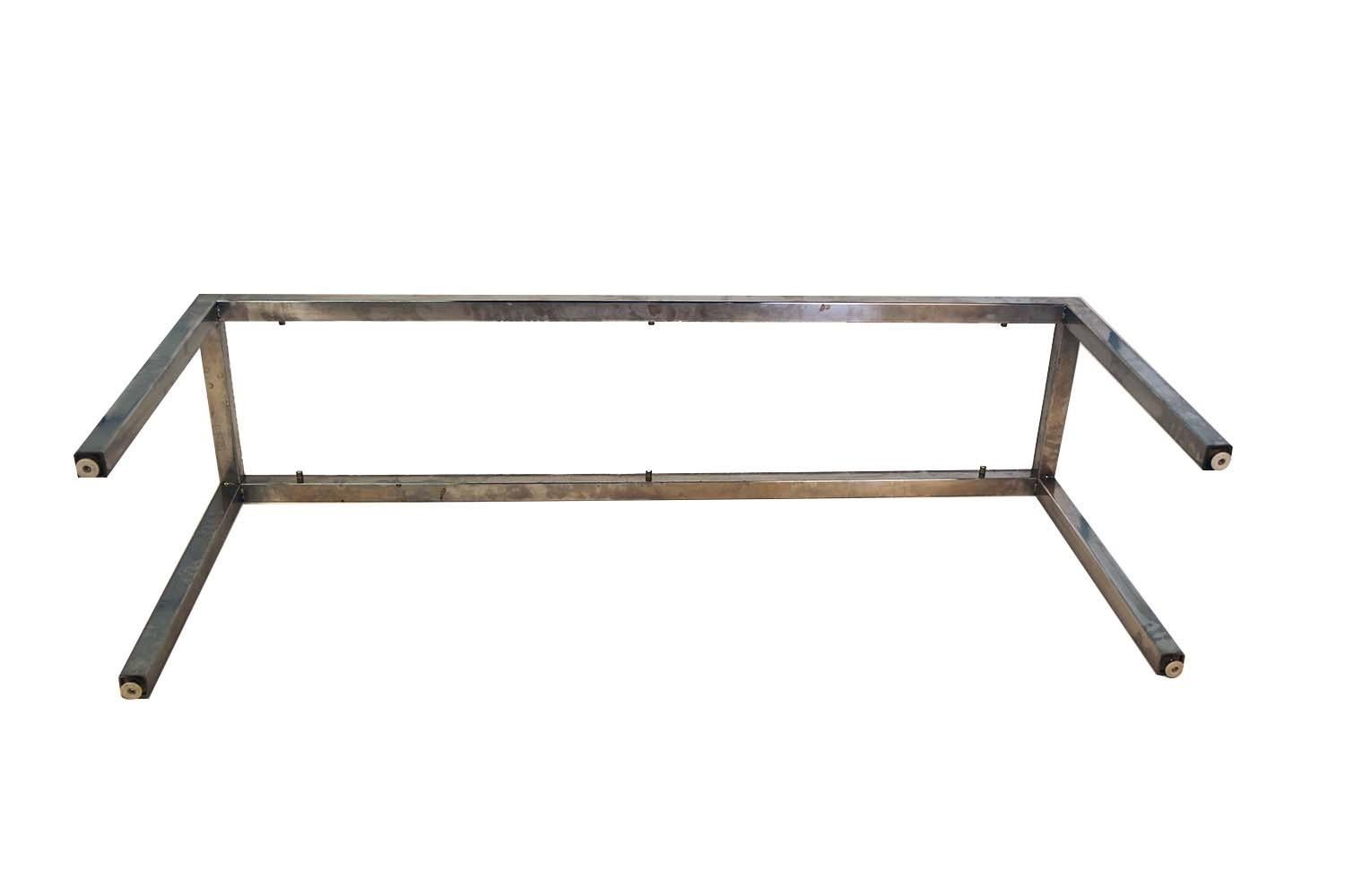 Milo Baughman Chrome Glass Console Table Mid-Century Modern 4
