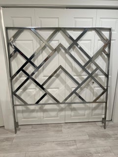 Milo Baughman Chrome Latticework Headboard