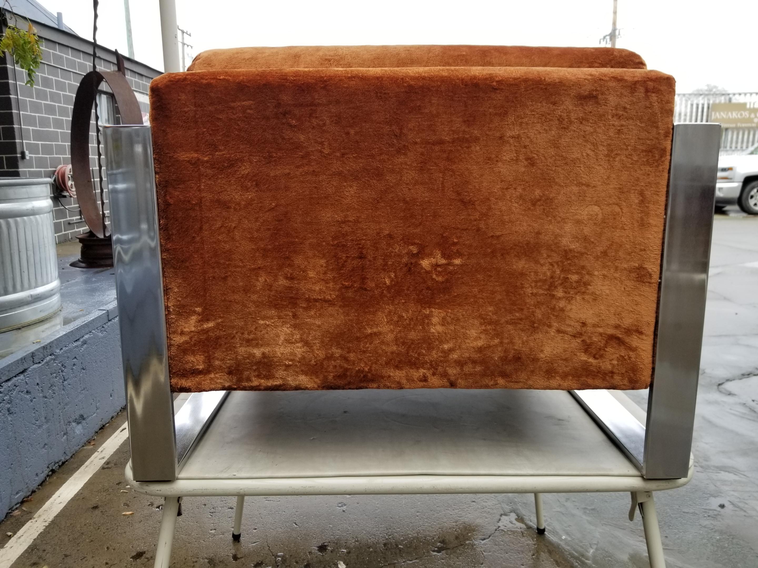 Mid-Century Modern Adrian Pearsall Crafts Associates Chrome Lounge Chair