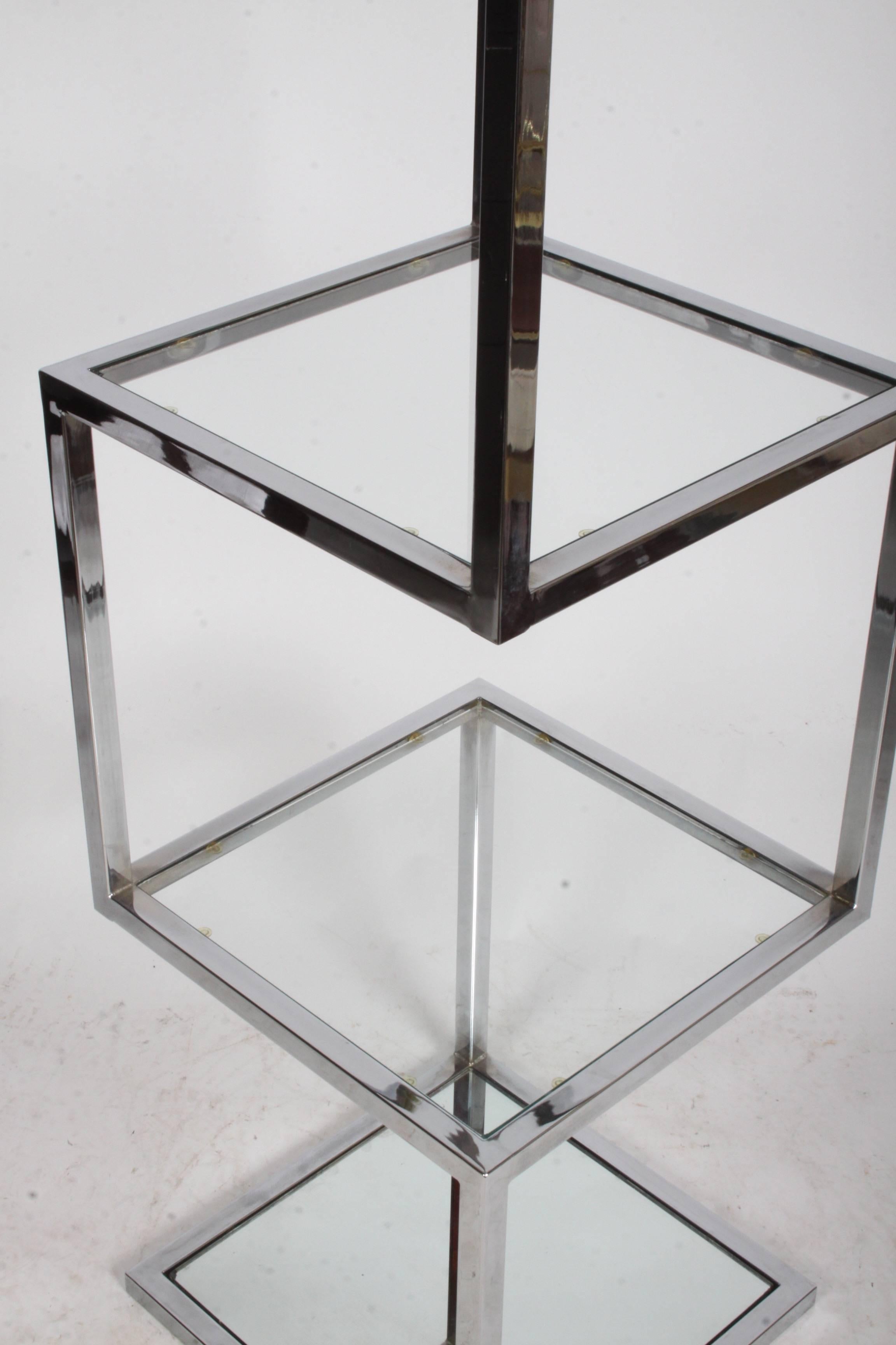 Milo Baughman Chrome Sculptural Tower Etagere 4