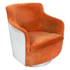Milo Baughman Chrome Swivel Chair