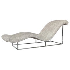 Milo Baughman Chrome Wave Chaise Lounge