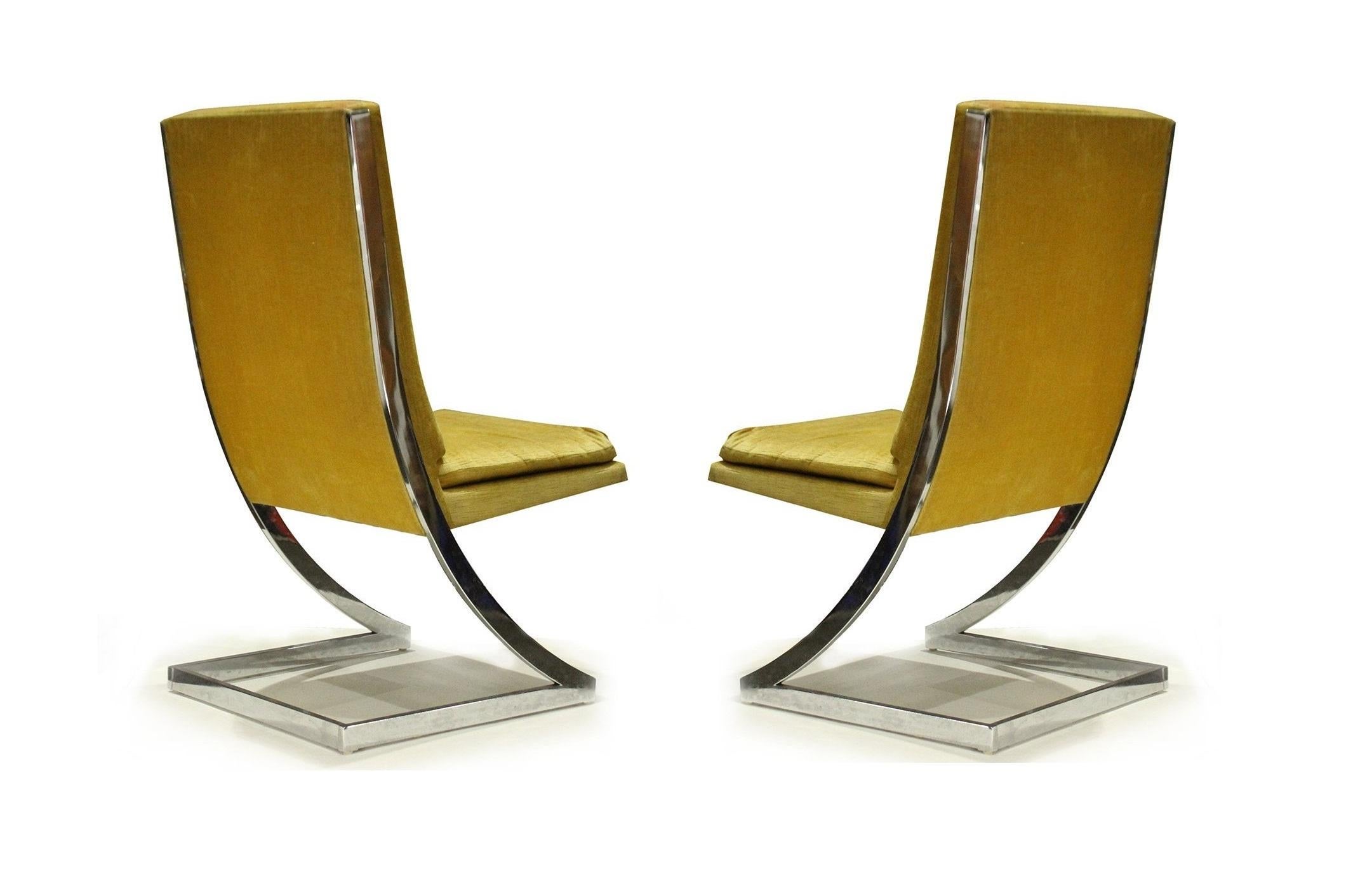 Mid-Century Modern Chrome Z Dining Chairs for DIA