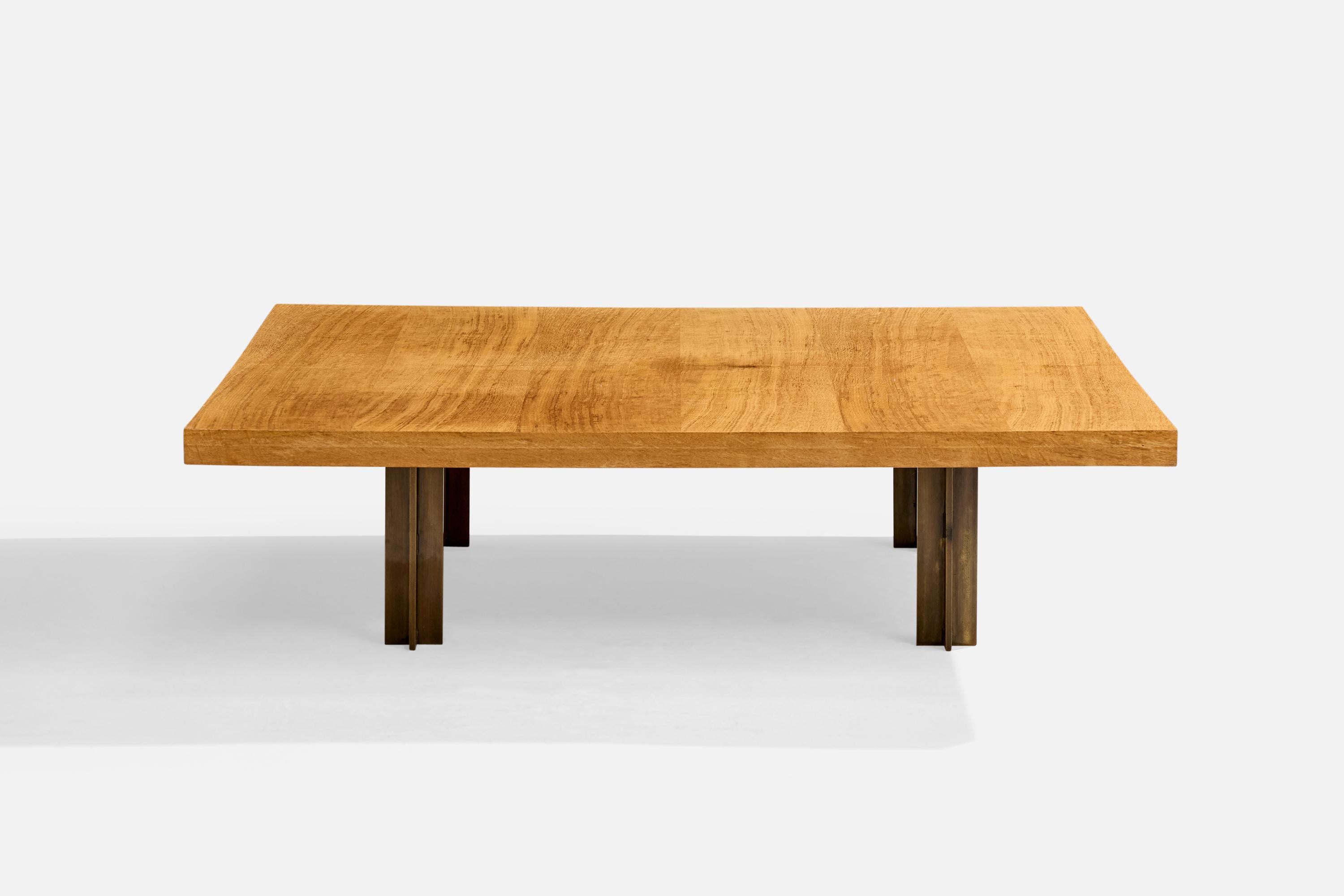 Mid-Century Modern Milo Baughman, table basse, Oak Oak, Steele, USA, années 1970 en vente