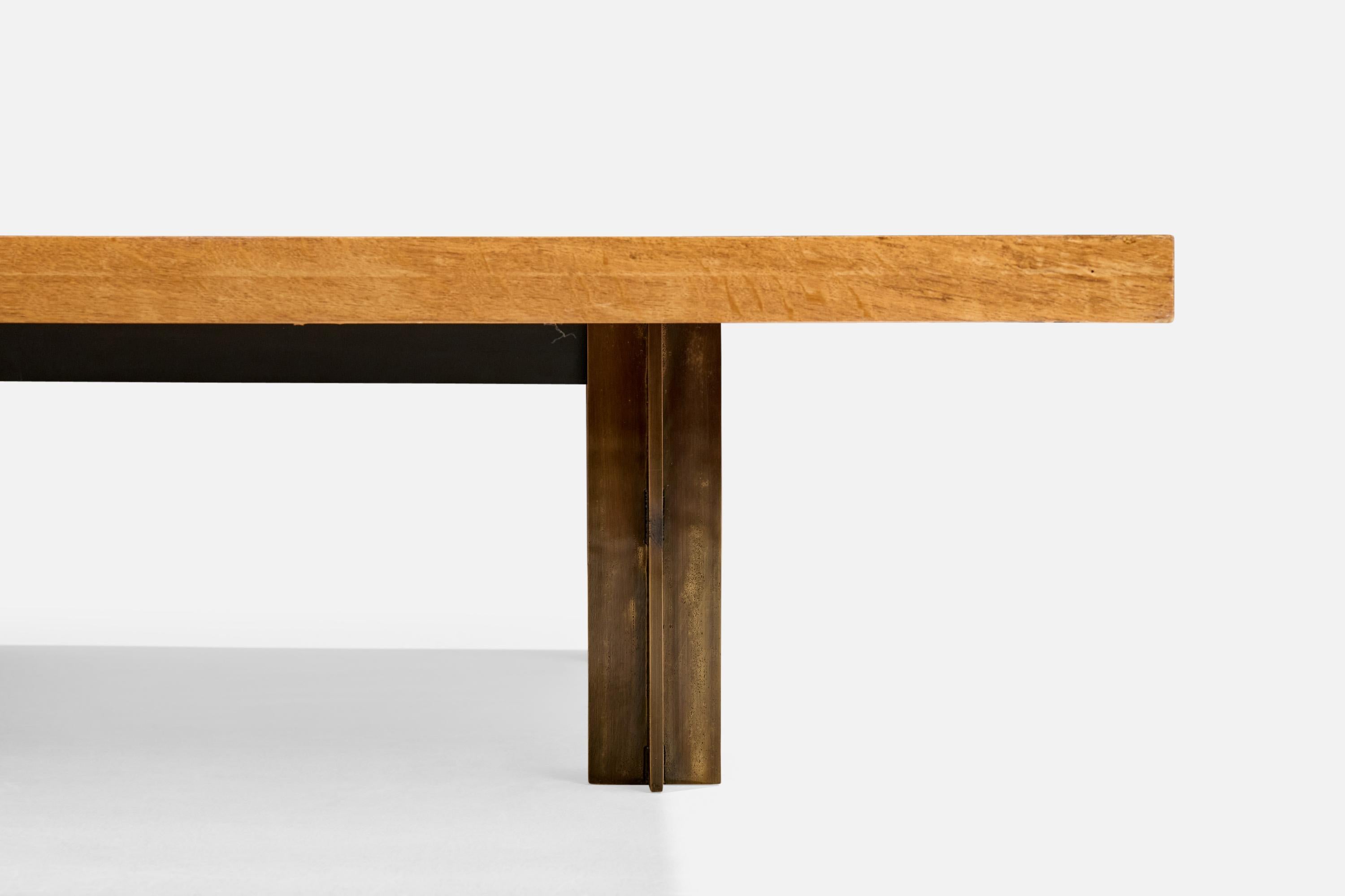 Milo Baughman, table basse, Oak Oak, Steele, USA, années 1970 Bon état - En vente à High Point, NC