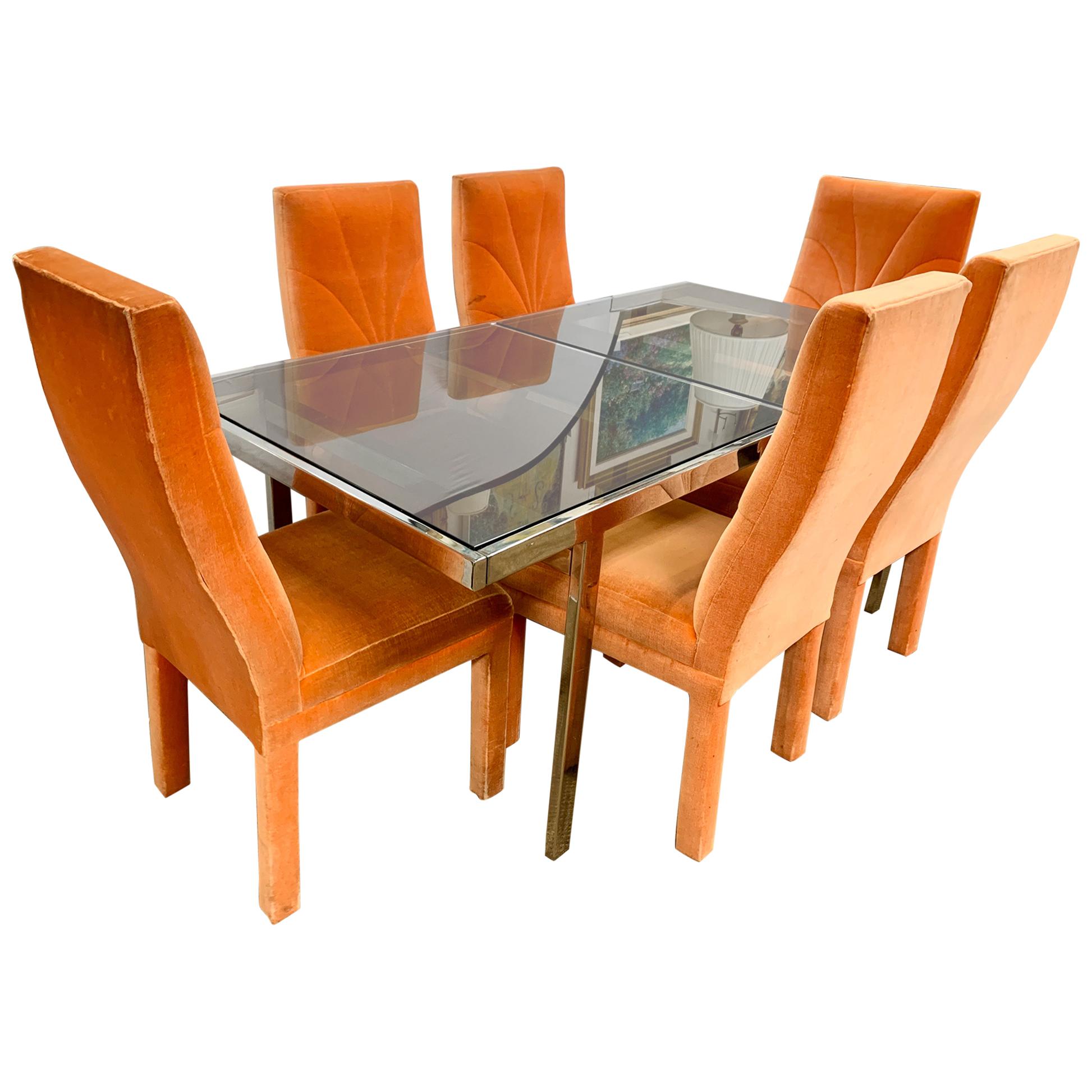 Comfort Designs Midcentury Dining Room Set Table and Six Chairs