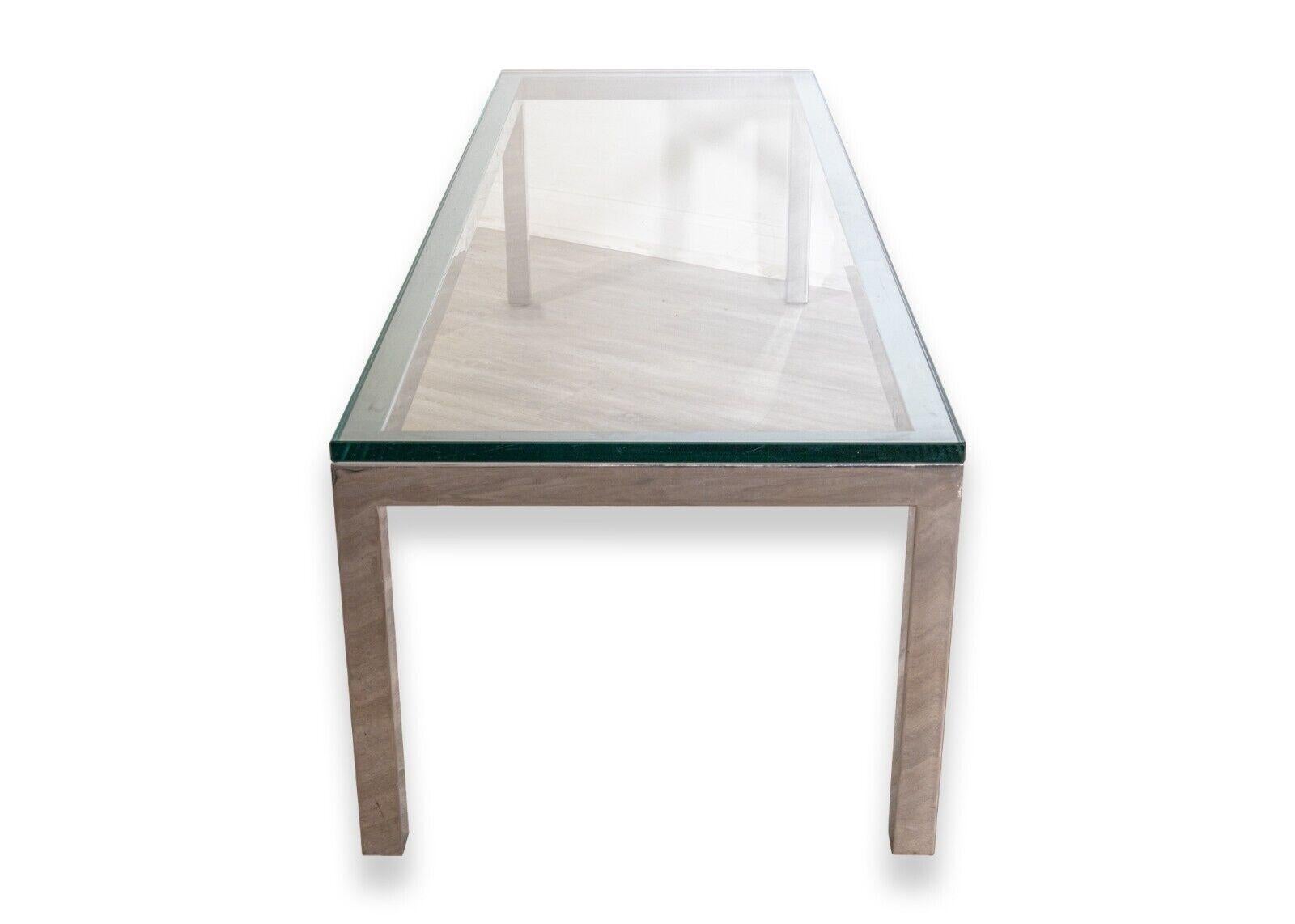 Mid-Century Modern Milo Baughman Contemporary Modern Rectangular Chrome and Glass Coffee Table