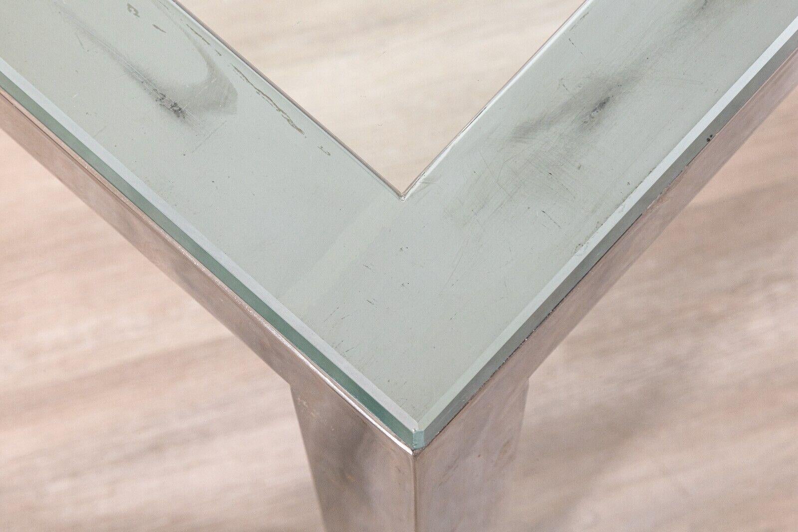 20th Century Milo Baughman Contemporary Modern Rectangular Chrome and Glass Coffee Table