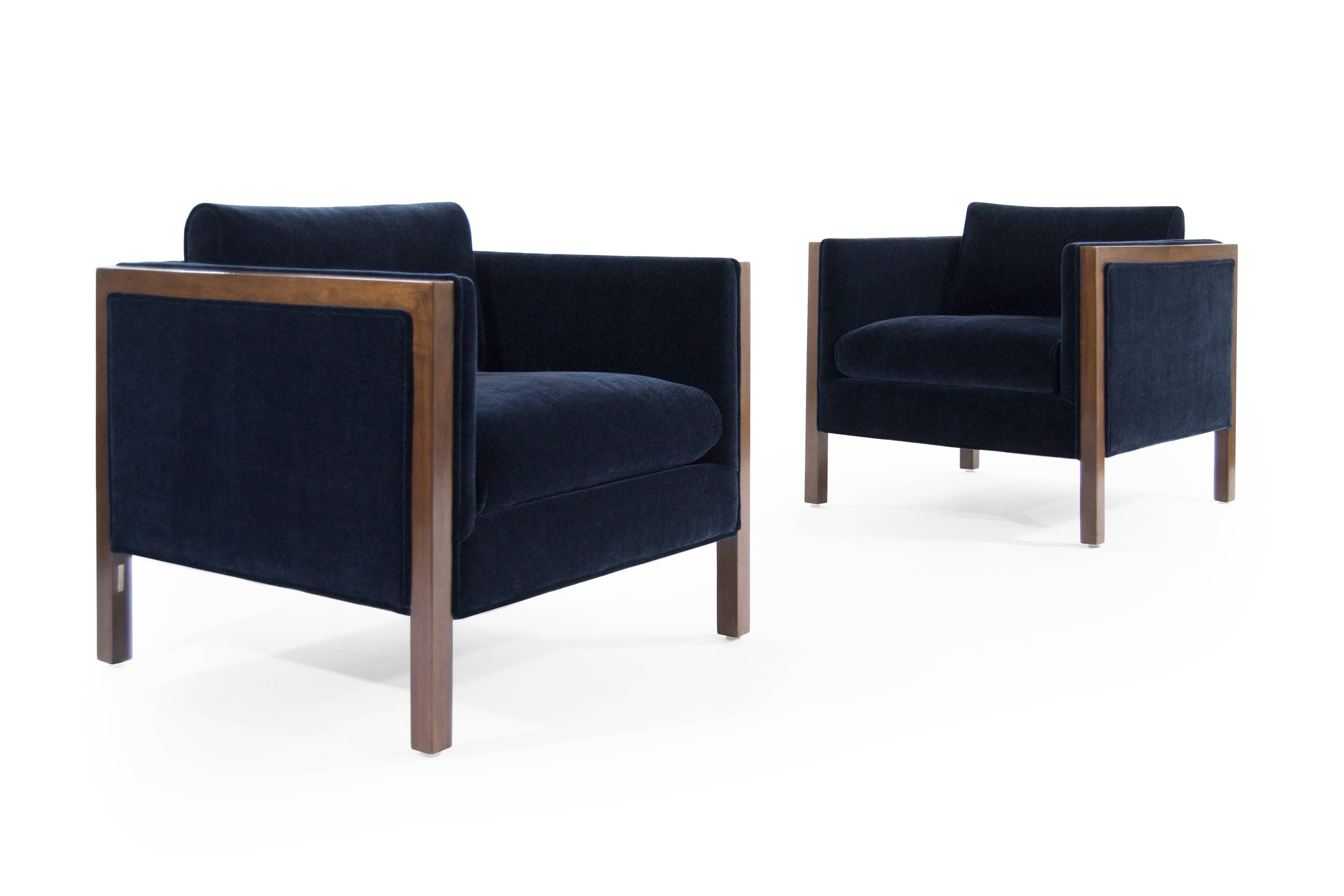 Mid-Century Modern Milo Baughman Cube Lounge Chairs