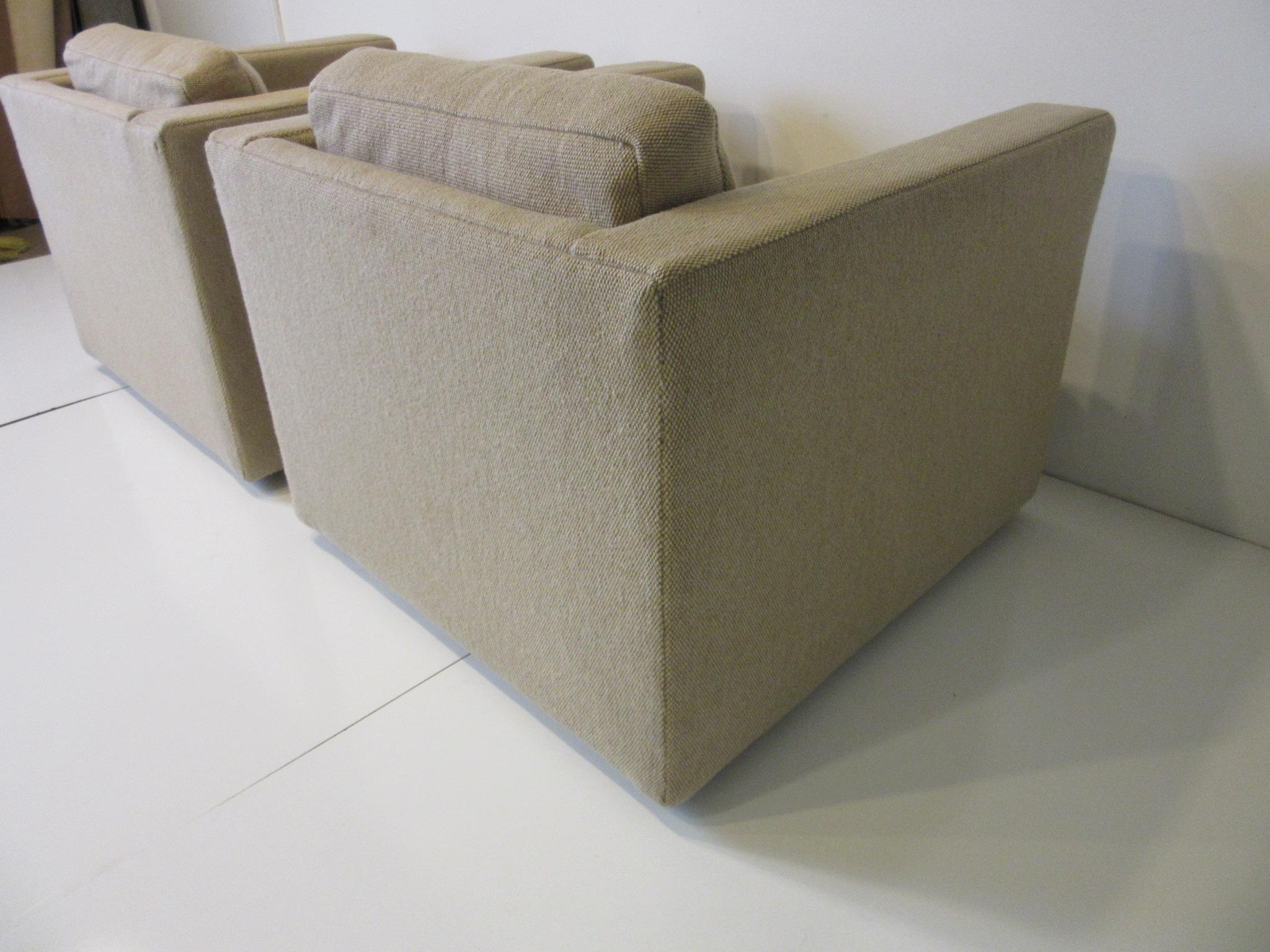 Milo Baughman Cube Lounge Chairs for Thayer Coggin In Good Condition In Cincinnati, OH