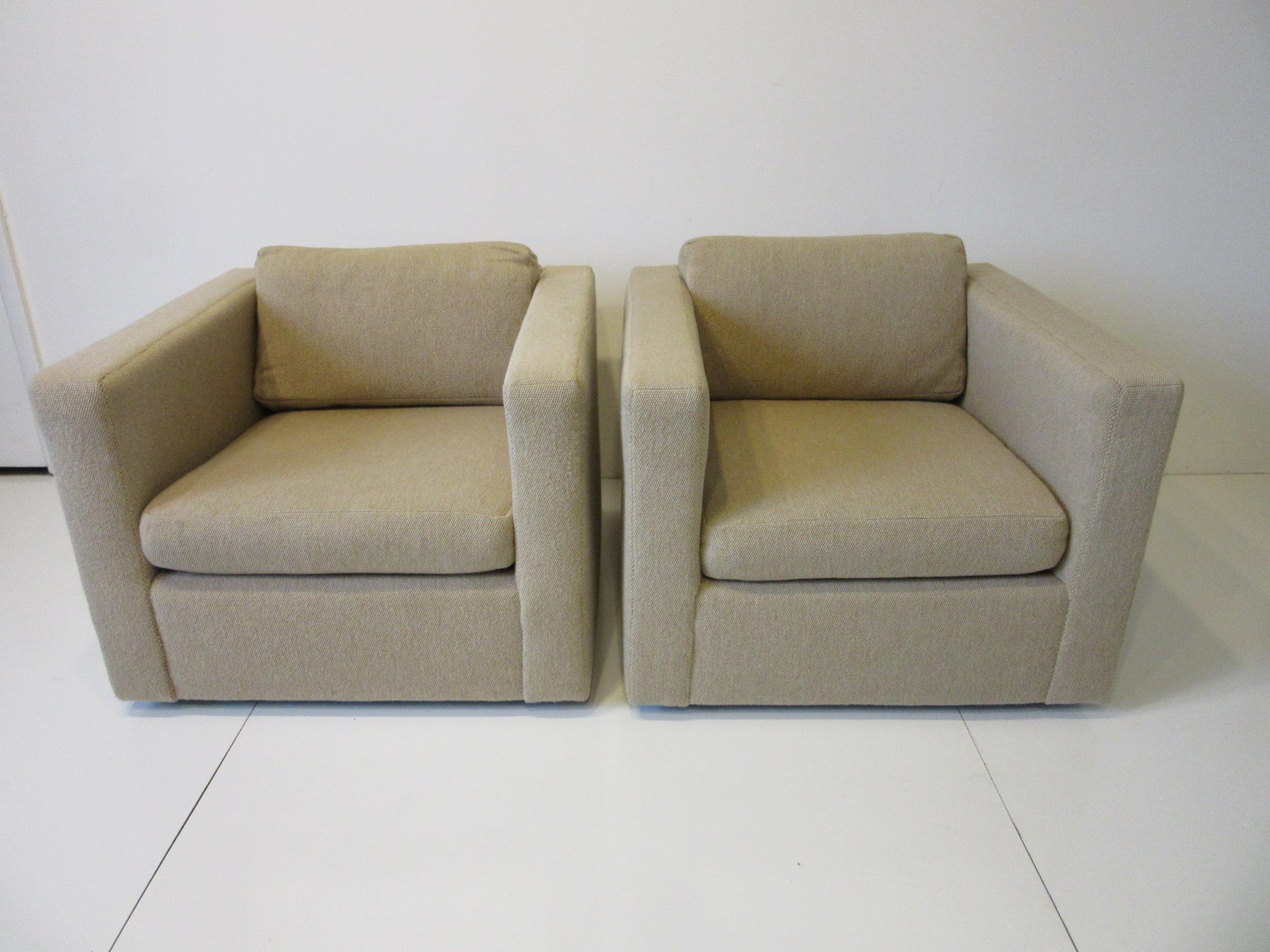 Milo Baughman Cube Lounge Chairs for Thayer Coggin 2