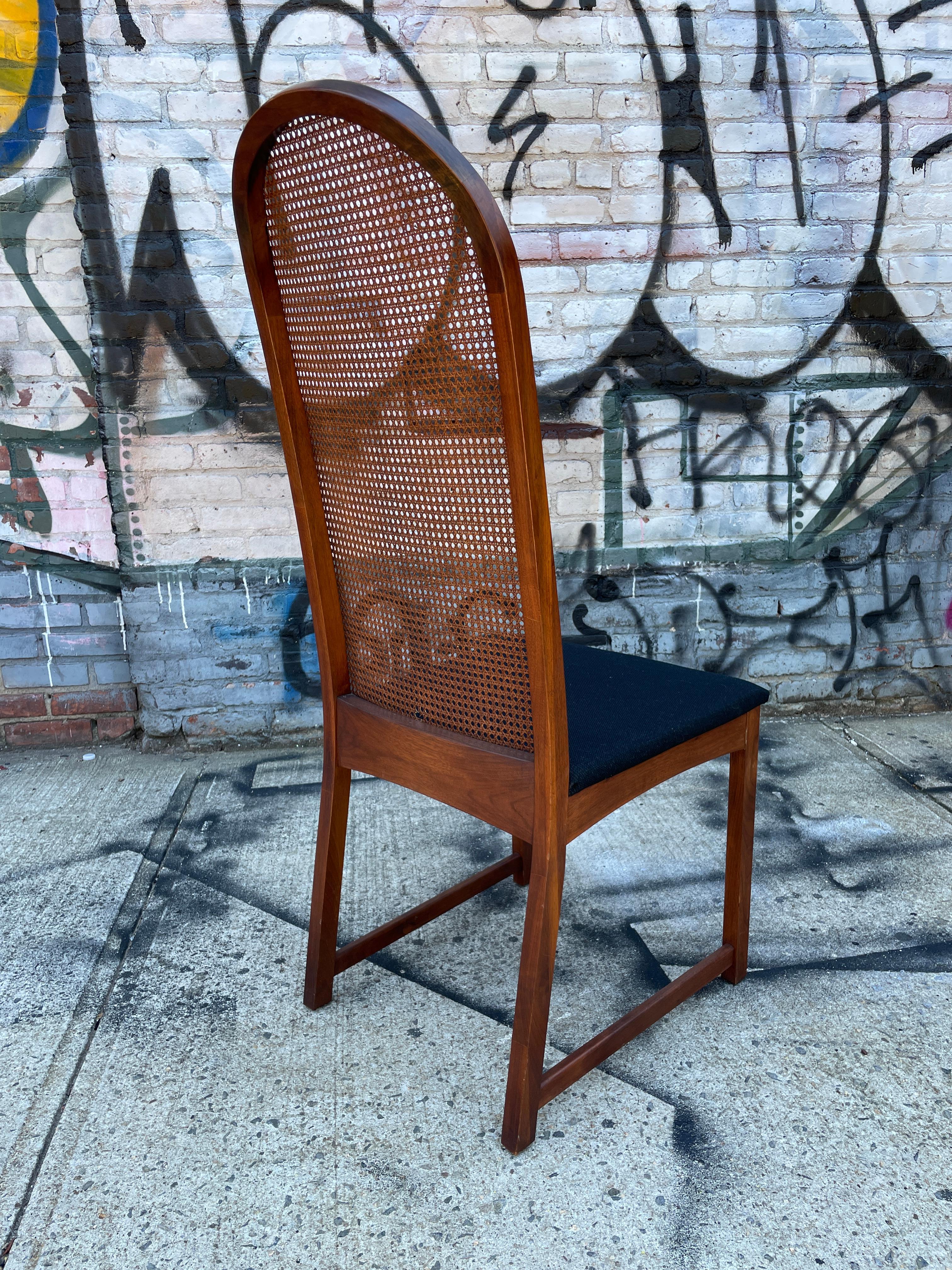 Mid-Century Modern Milo Baughman Curved Cane Back Dining Chair