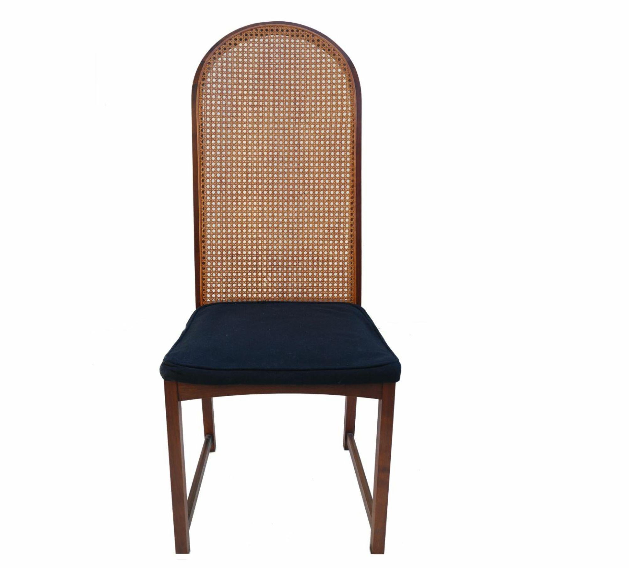 Mid-Century Modern Milo Baughman Curved Cane Back Dining Room Side Chair For Sale