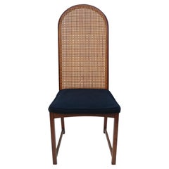 Silla auxiliar de comedor con respaldo de caña curvado Milo Baughman