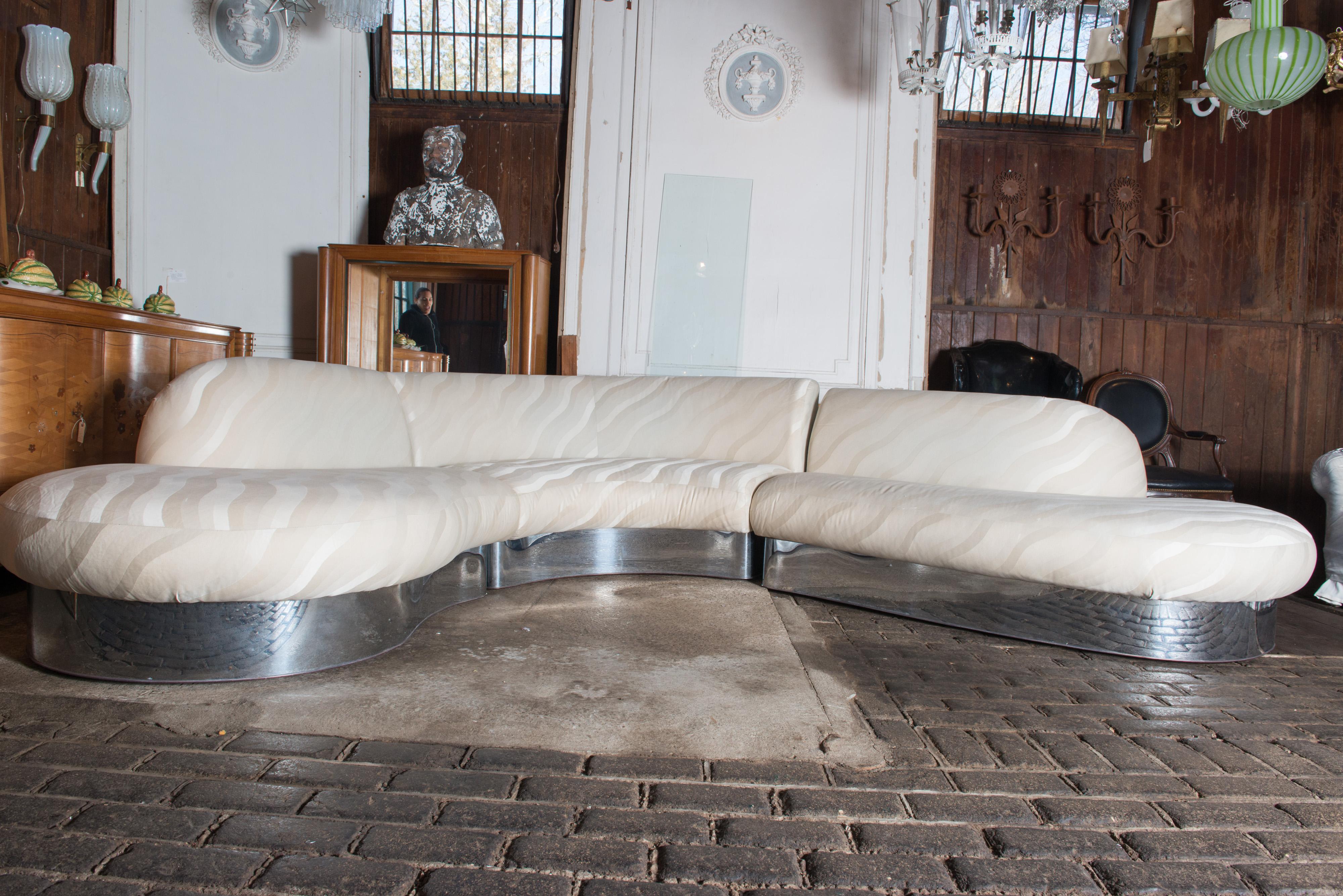 milo baughman curved sofa