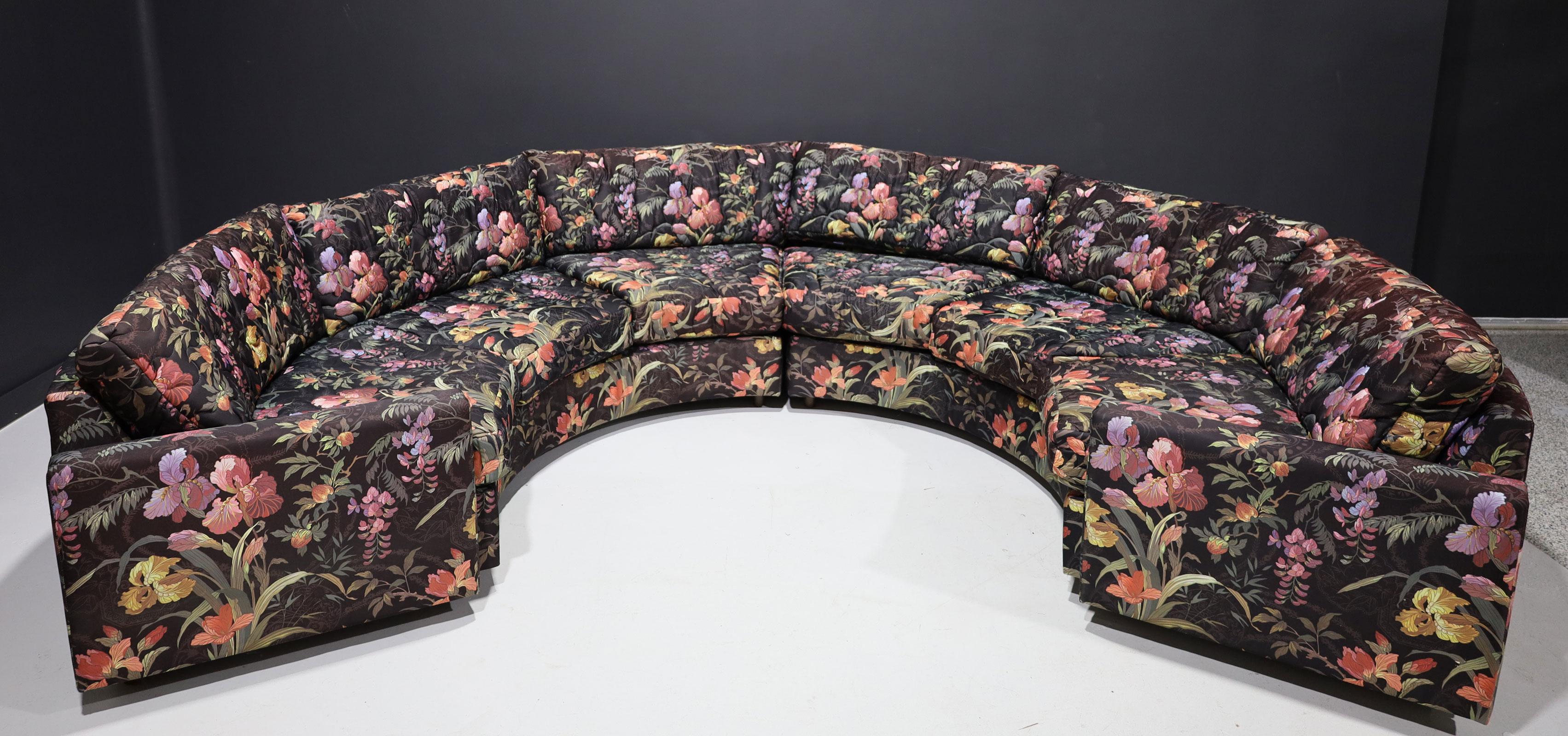 American Milo Baughman Curved Sectional Sofa