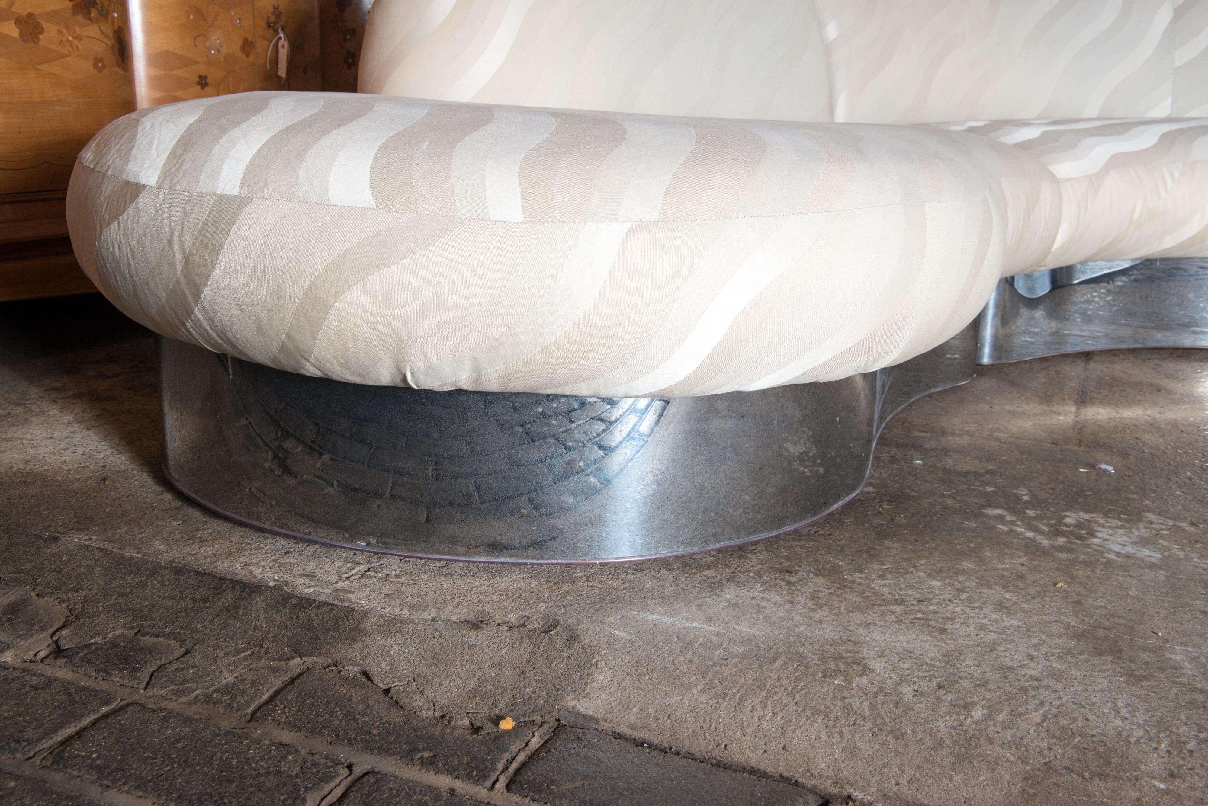 Mid-Century Modern Milo Baughman Curved Sectional Sofa