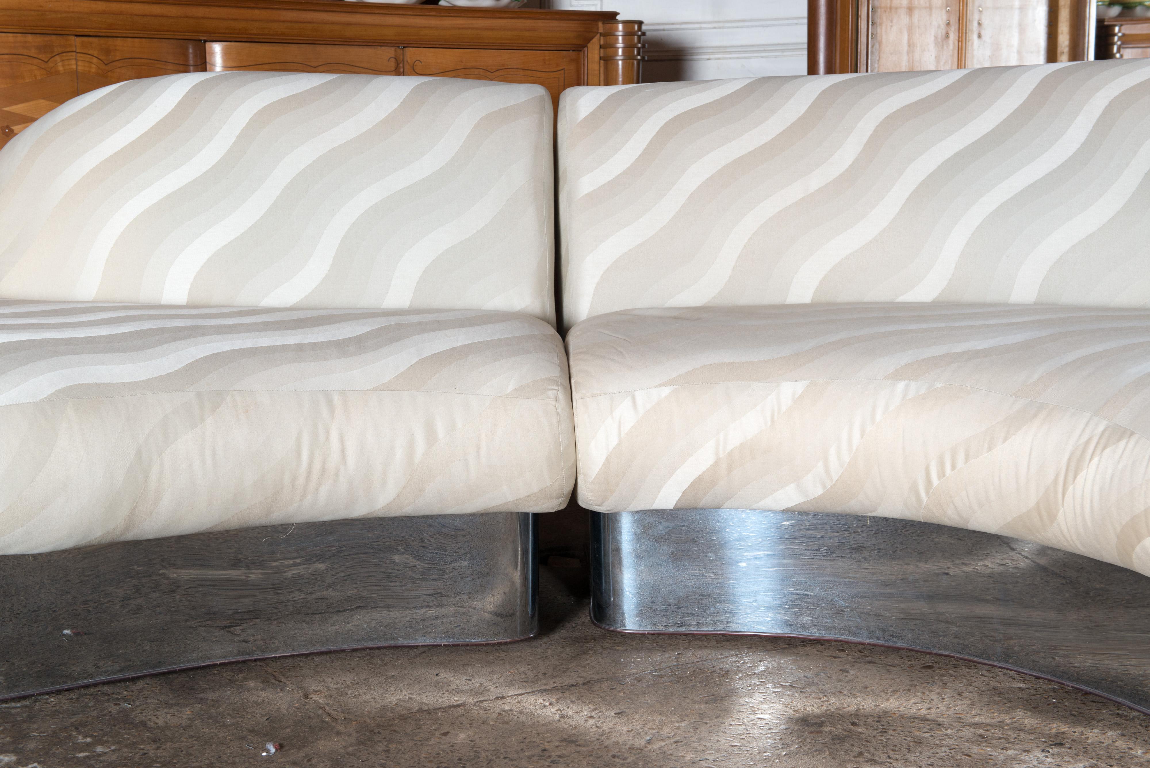 Milo Baughman Curved Sectional Sofa In Good Condition In Stamford, CT