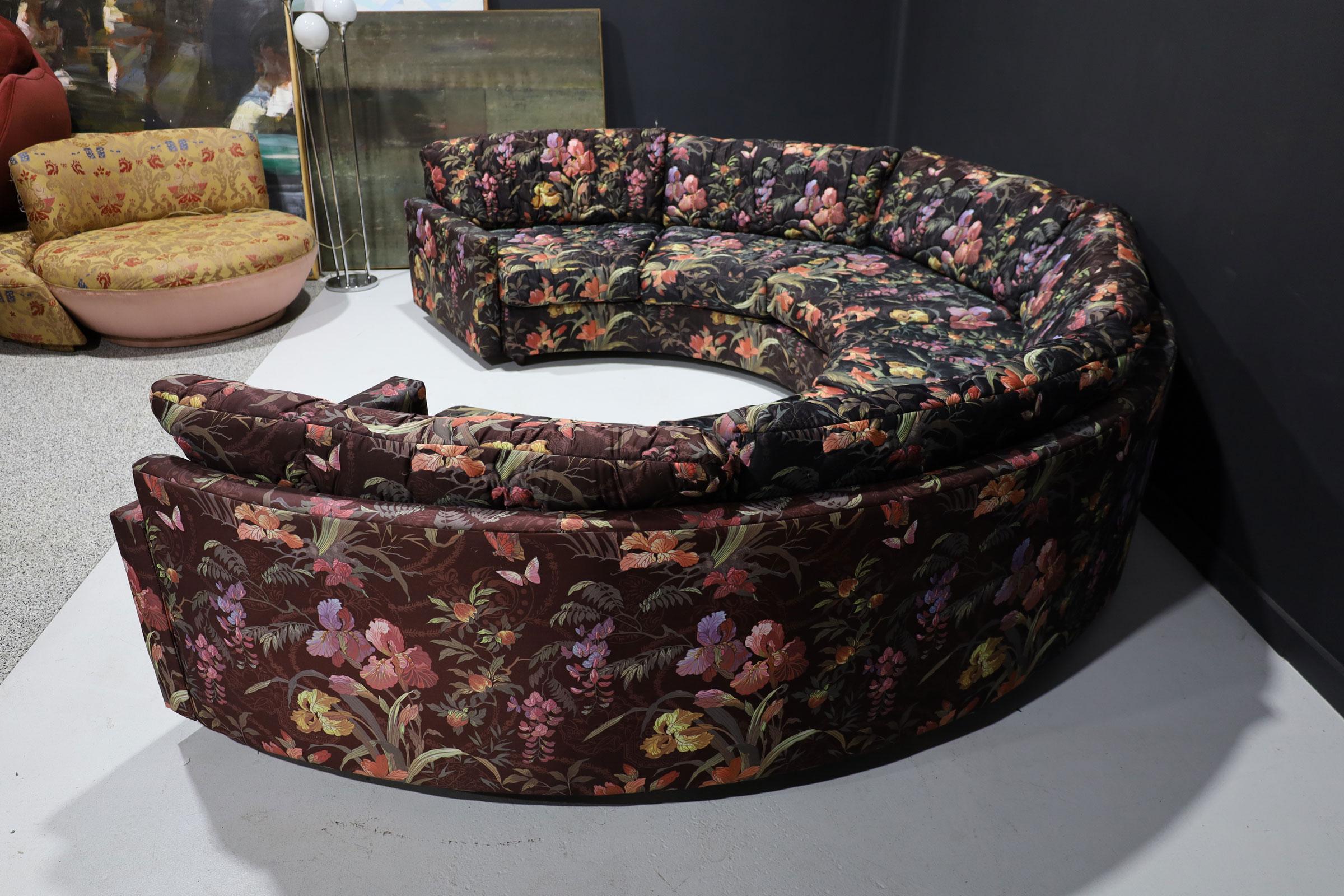 Upholstery Milo Baughman Curved Sectional Sofa