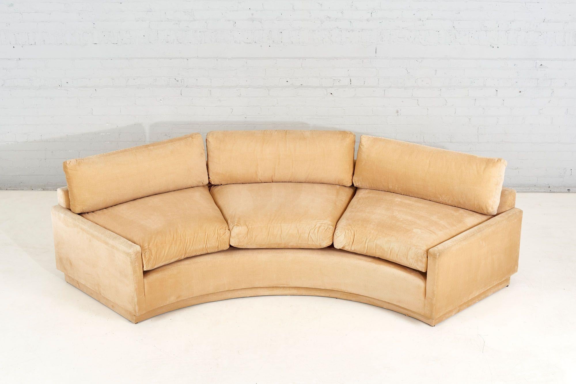 Milo Baughman curved sofa, 1970.