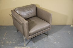 Milo Baughman Design for Thayer Coggin Leather "Drop In" Lounge Chair