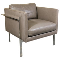 Milo Baughman Design for Thayer Coggin Leather "Drop In" Lounge Chair
