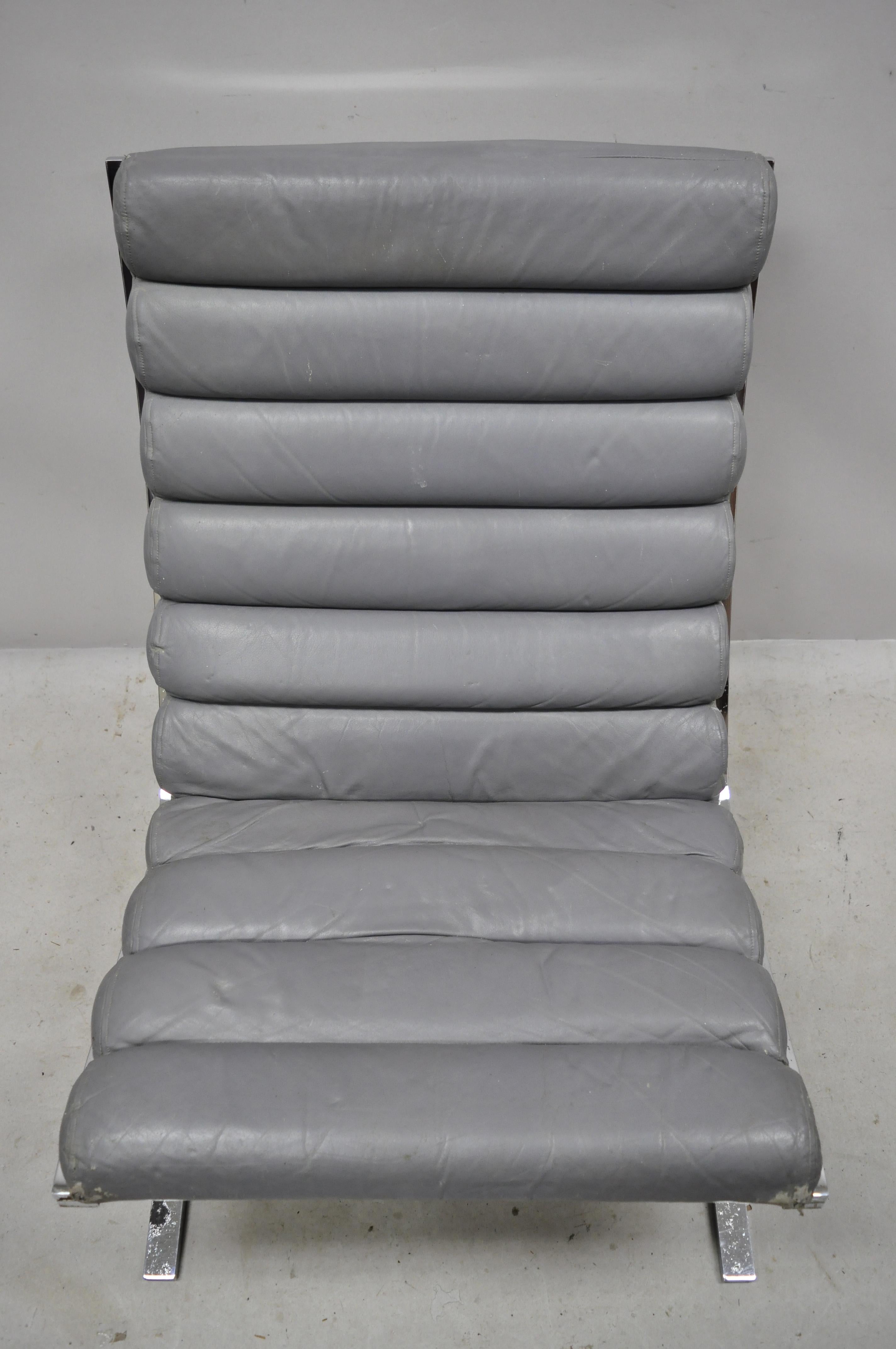 George Mulhauser Design Institute America DIA Chrome Leather Lounge Club Chair 2