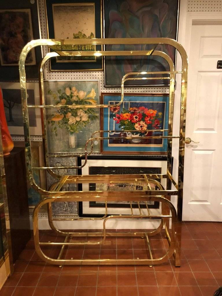 Milo Baughman DIA Style Brass and Glass Étagère 9