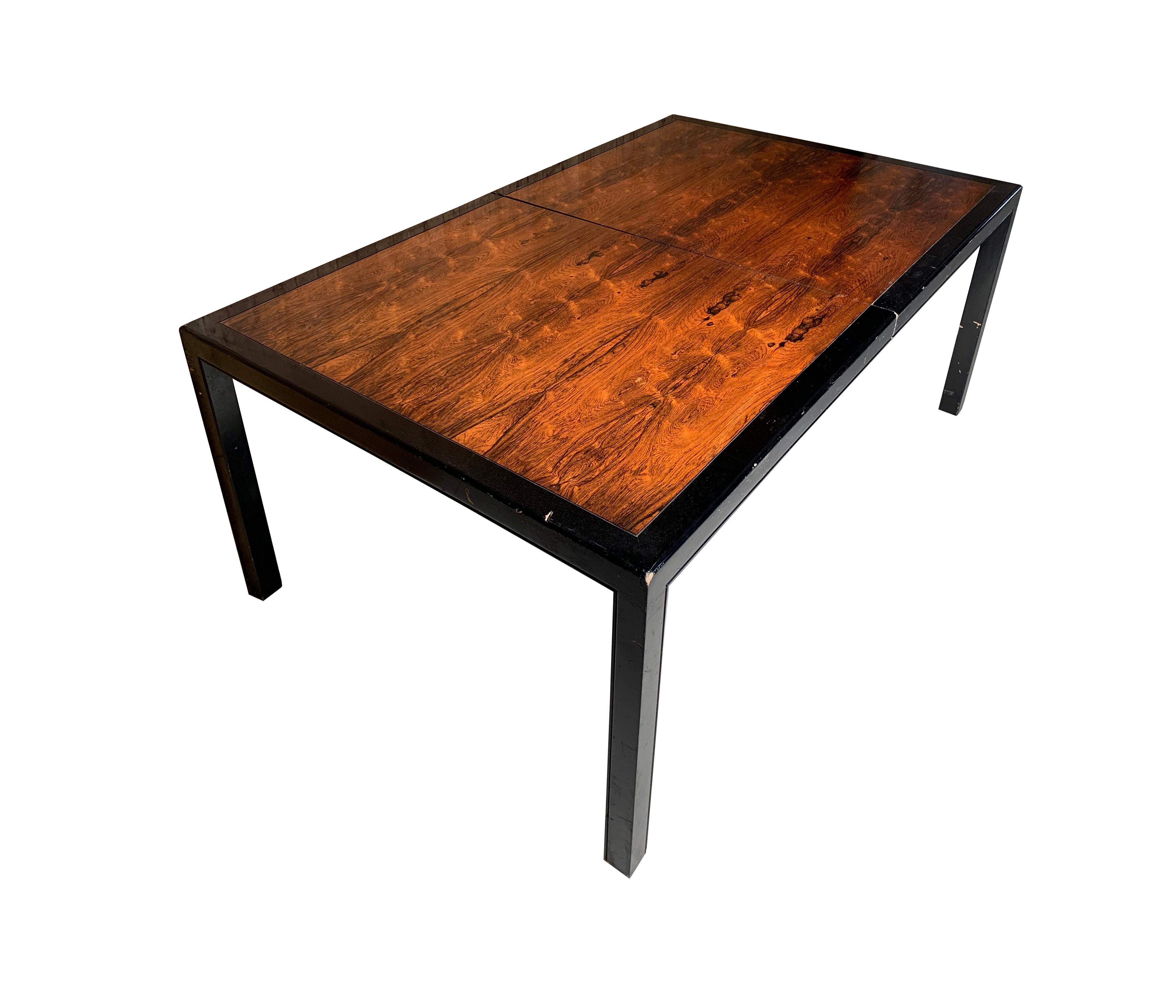 American Milo Baughman Rosewood Dining Table for Directional (w/3 Leafs) For Sale