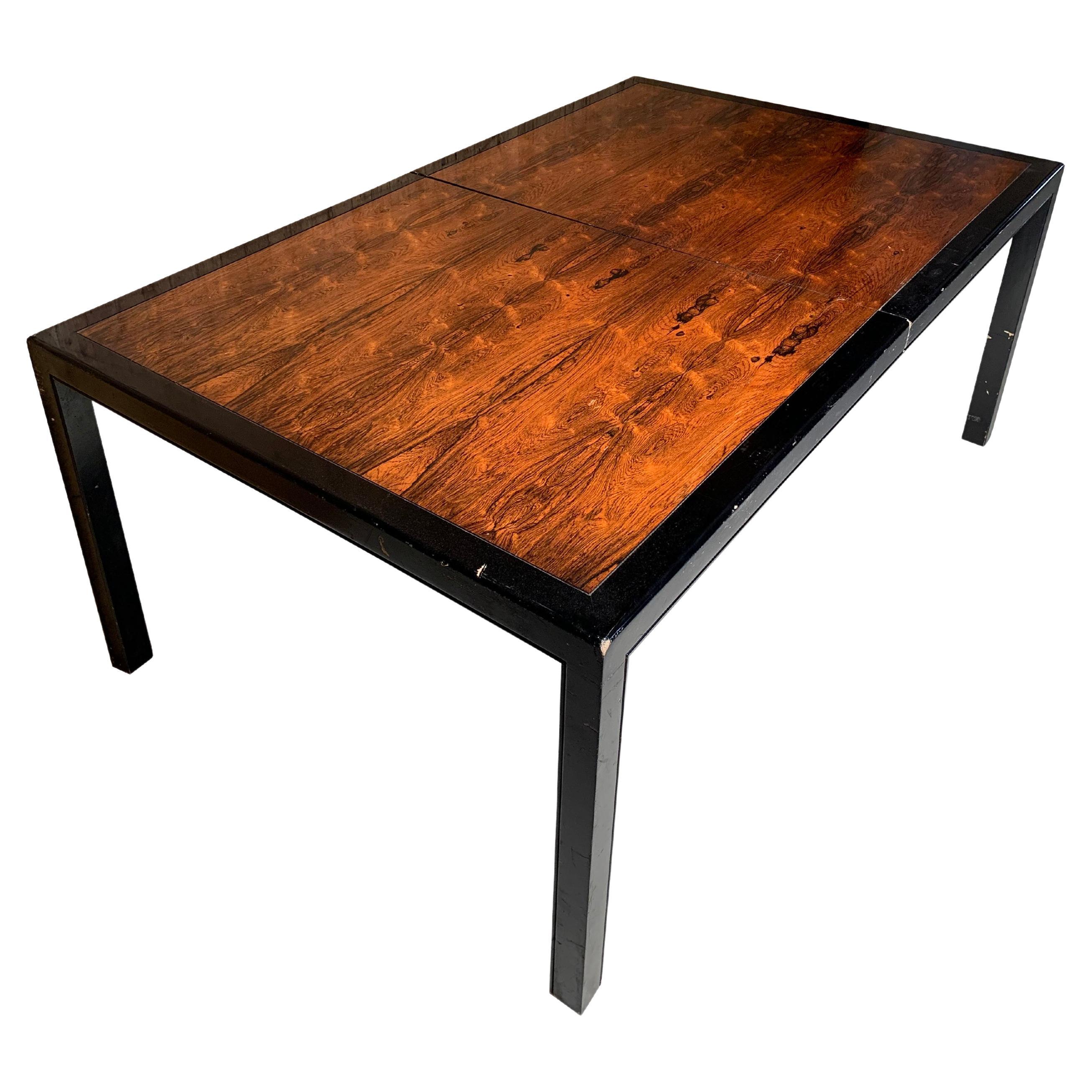 Table de salle à manger en bois de rose Milo Baughman pour Directional (w/3 feuilles)
